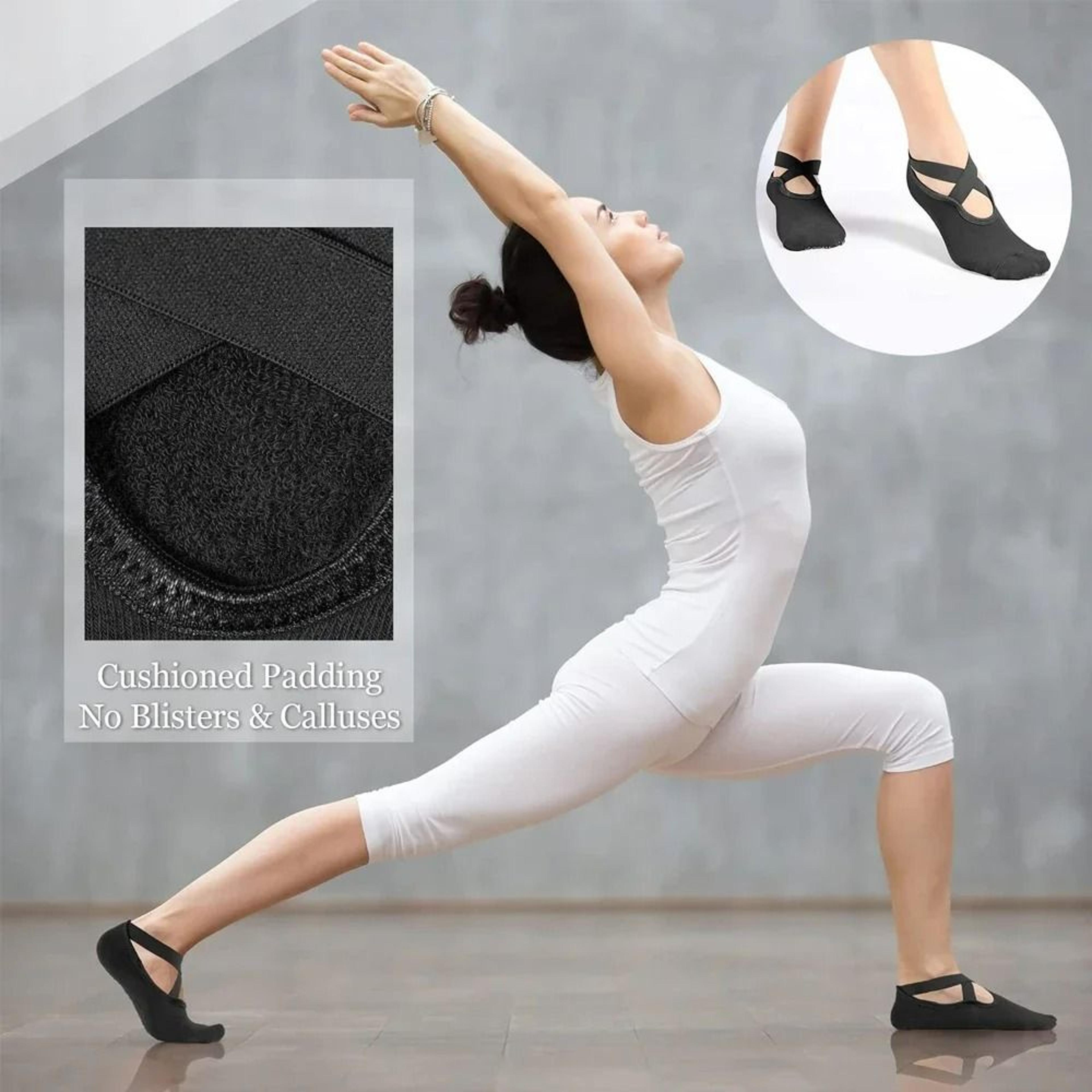 NonSlip Yoga  Pilates Socks With Ballet Straps 2