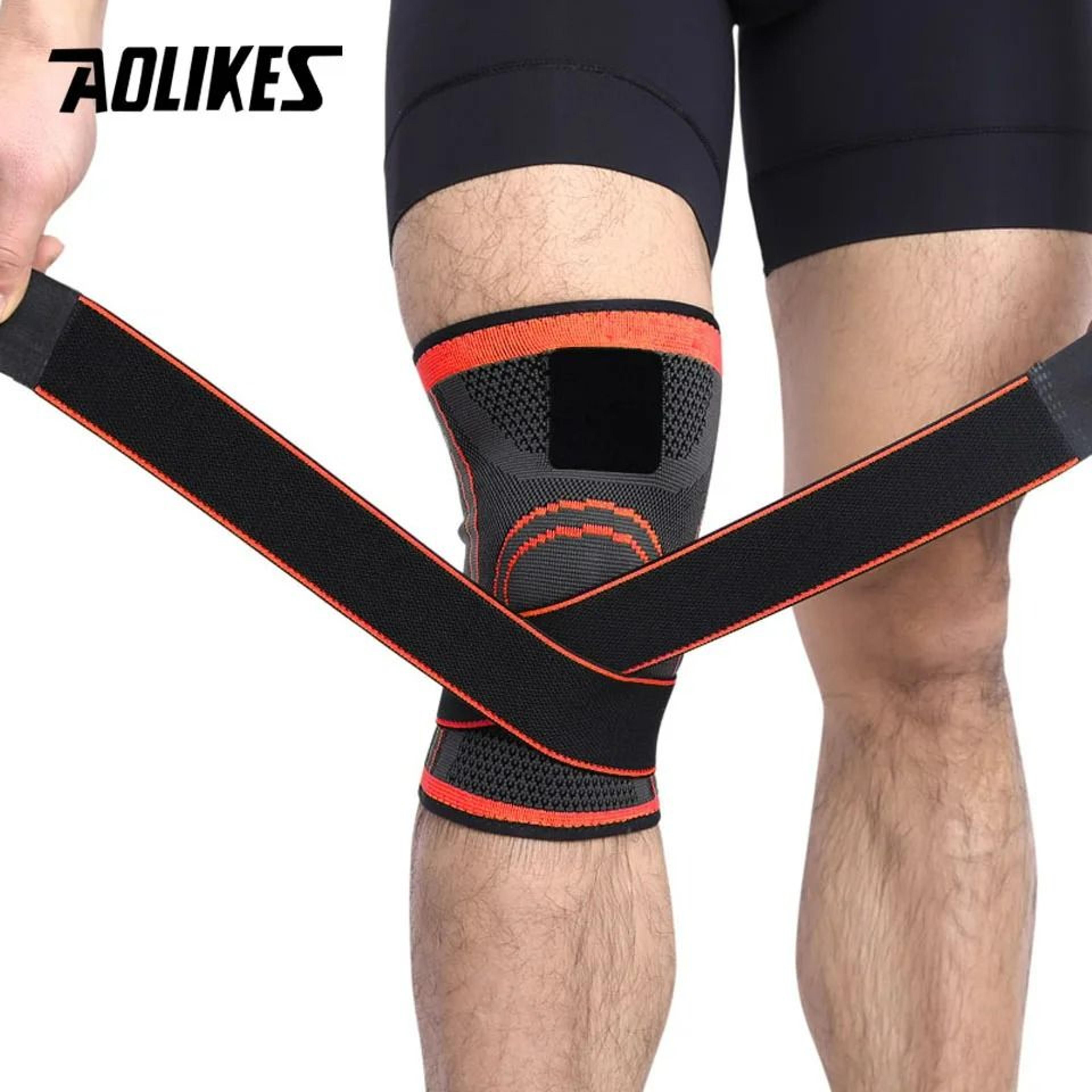 Sports Knee Support Sleeve With Elastic Pressure Straps 7