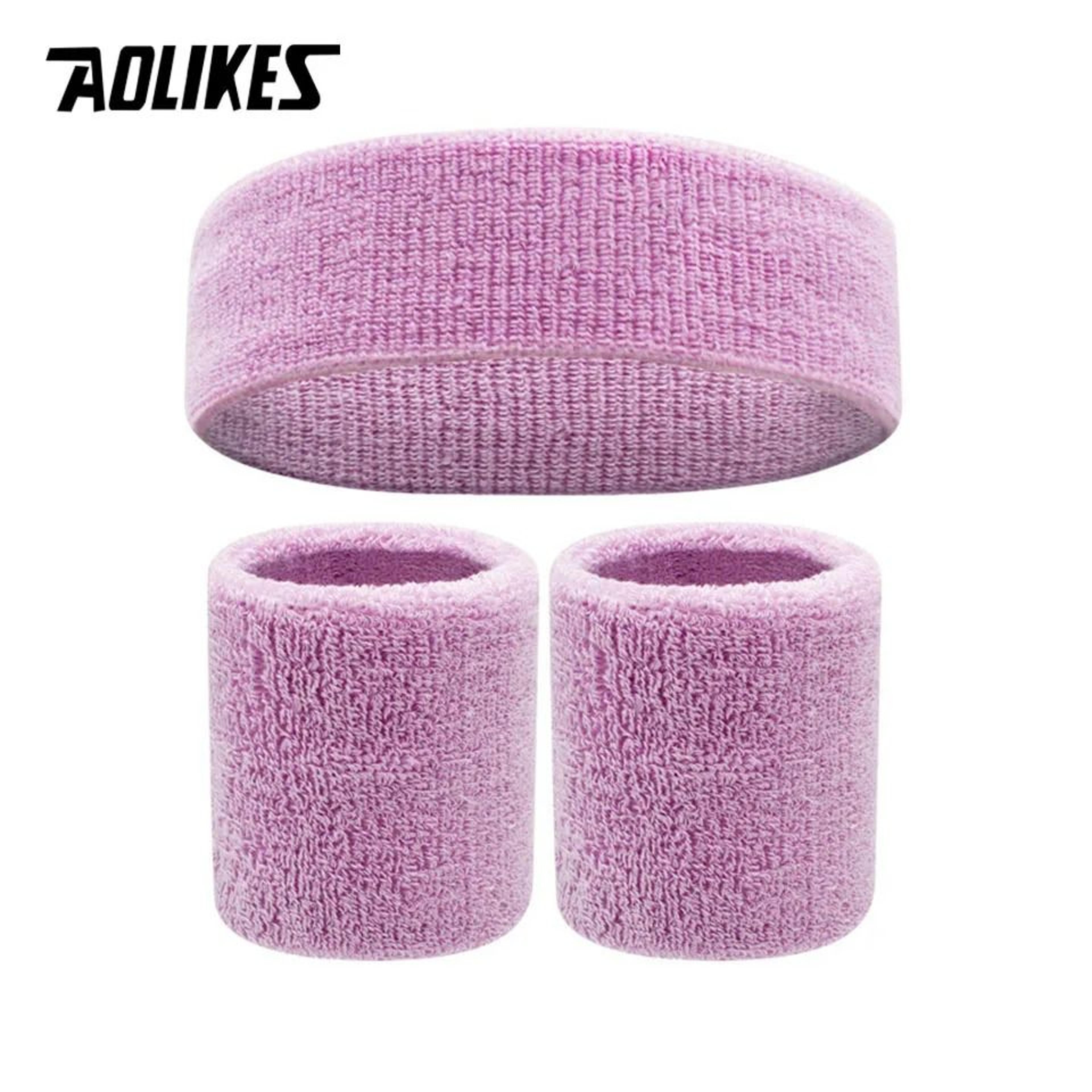 Premium Terry Cloth Sports Headband And Wristband Set 10