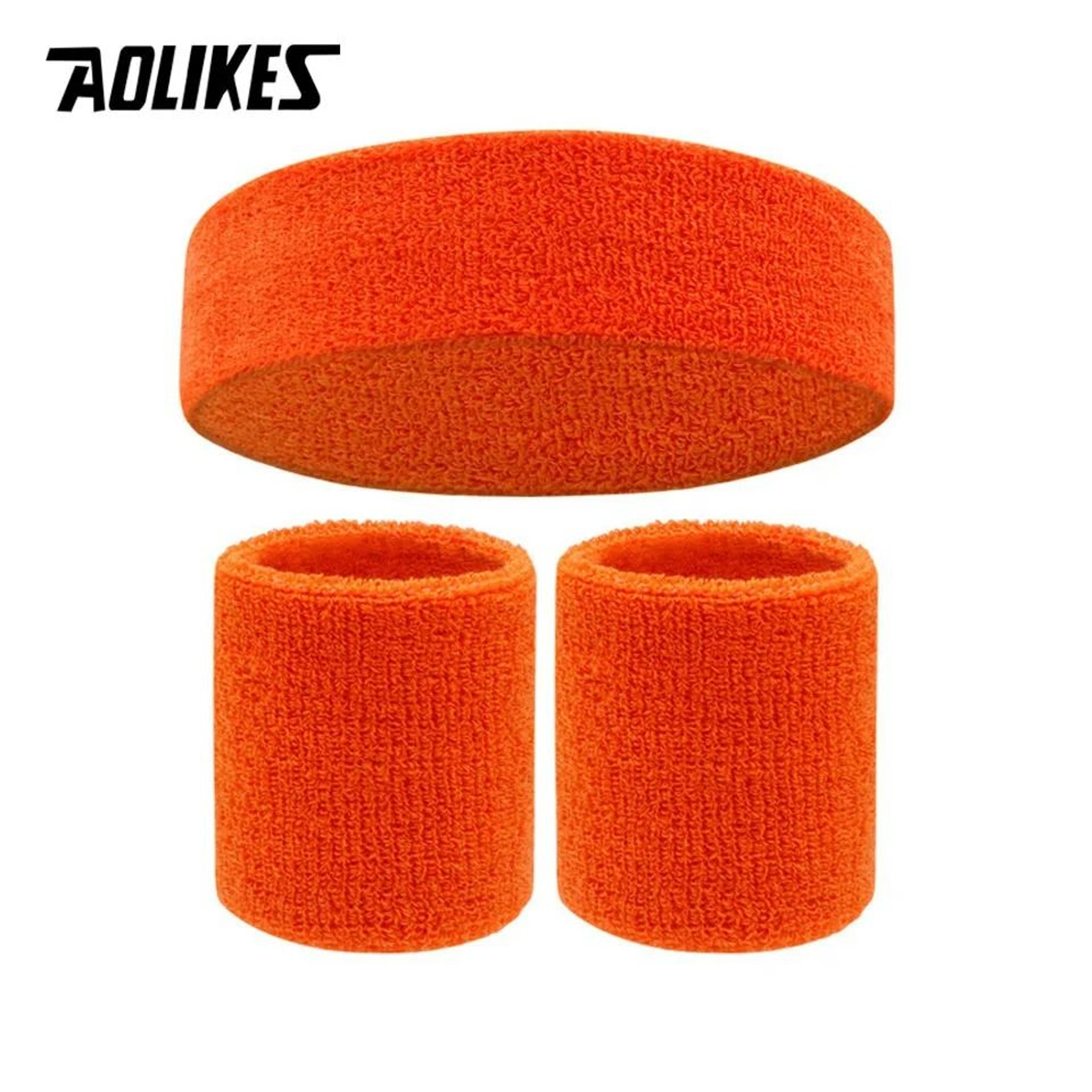 Premium Terry Cloth Sports Headband And Wristband Set 12