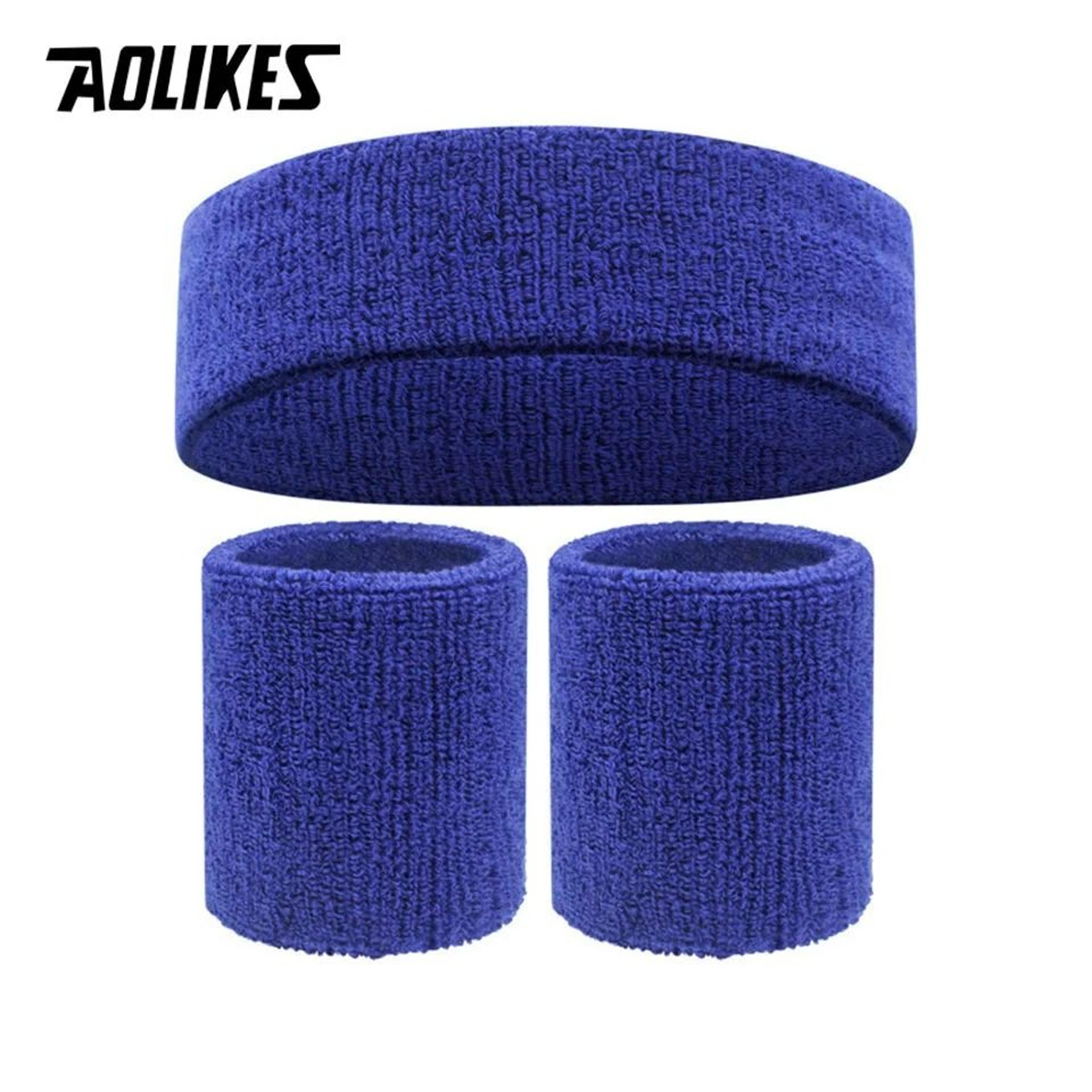 Premium Terry Cloth Sports Headband And Wristband Set 16