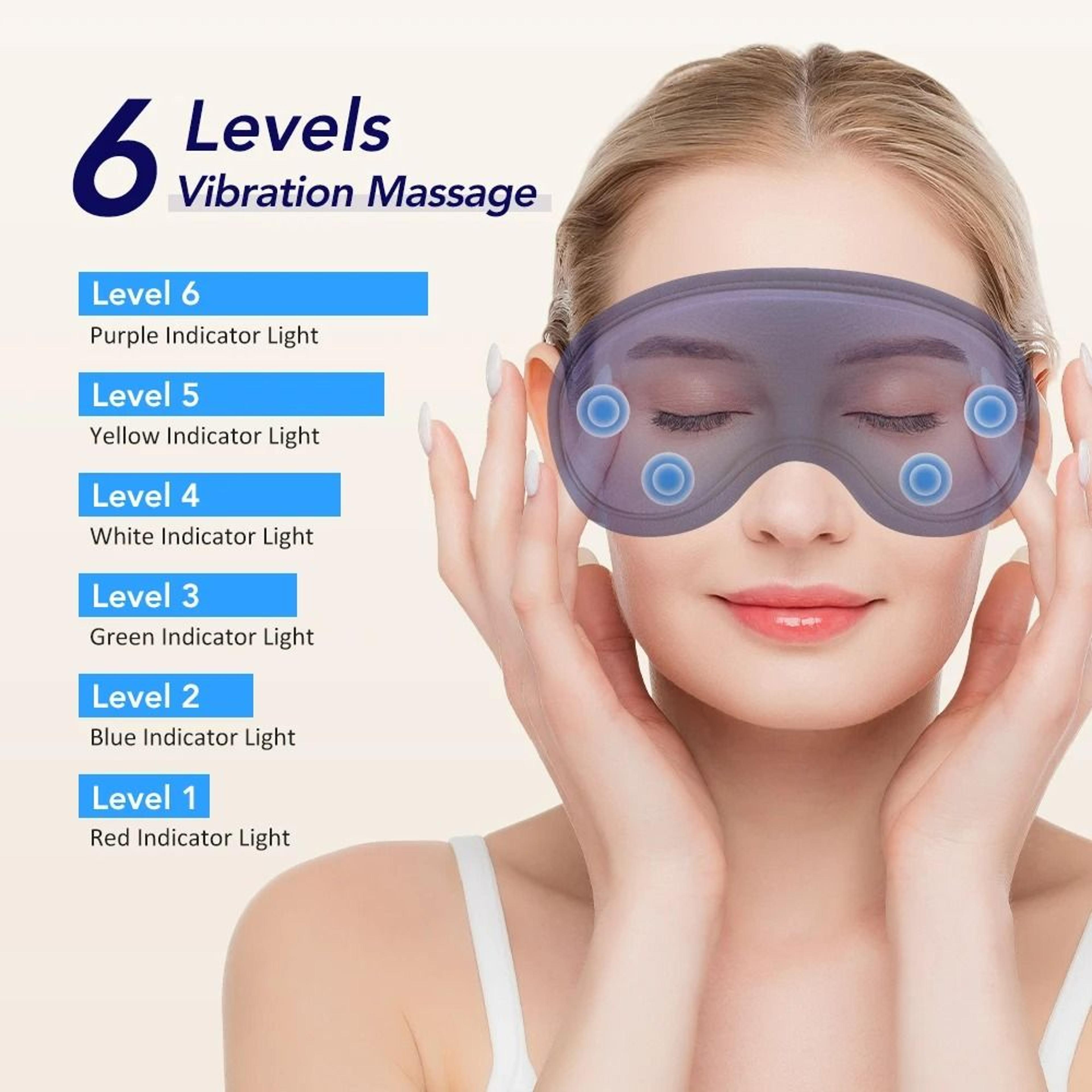 Electric Heated Eye Mask With 3Speed Vibration  Thermal Compress 4