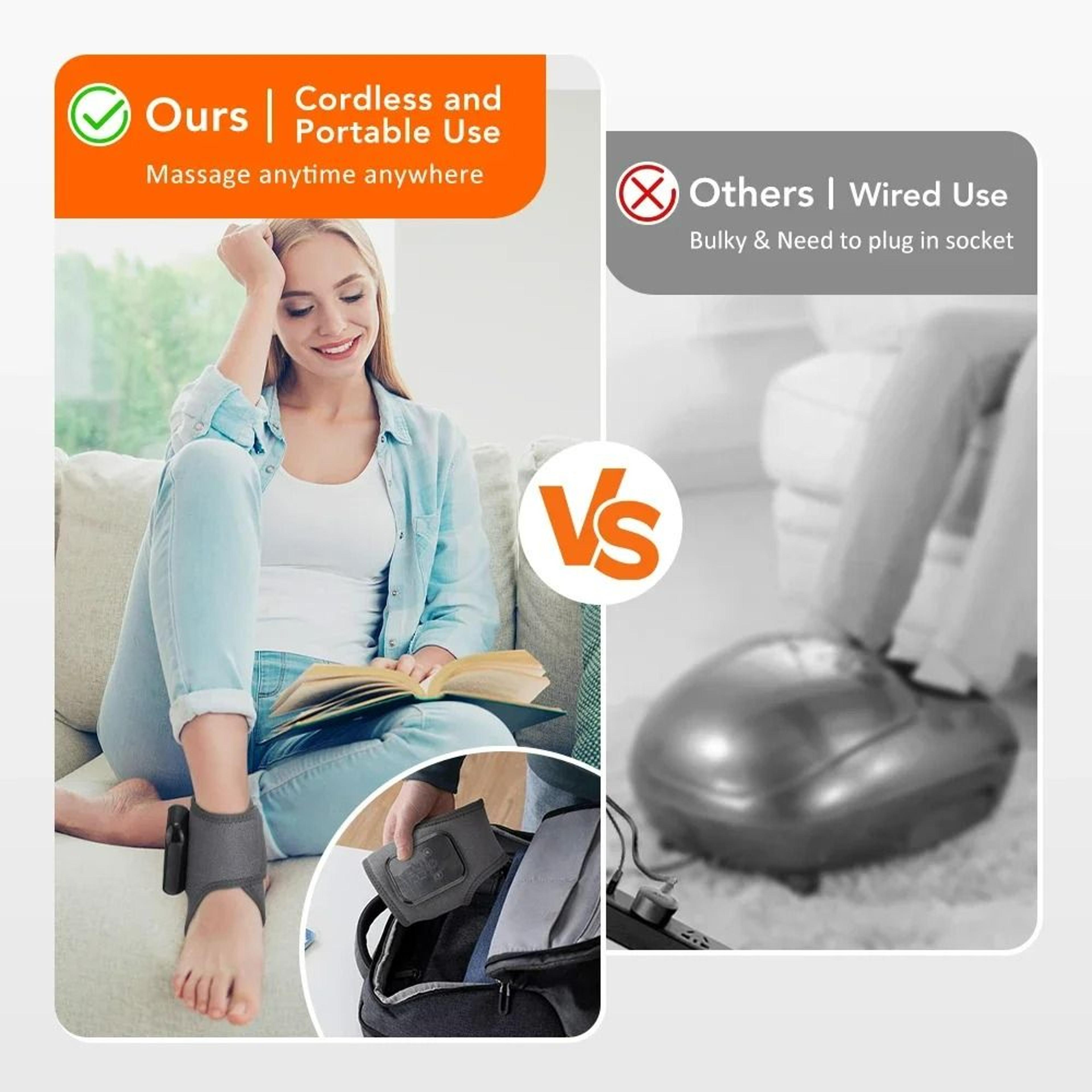 Cordless Heated Ankle Massager Brace With 3 Vibration Modes 2000mAh 3