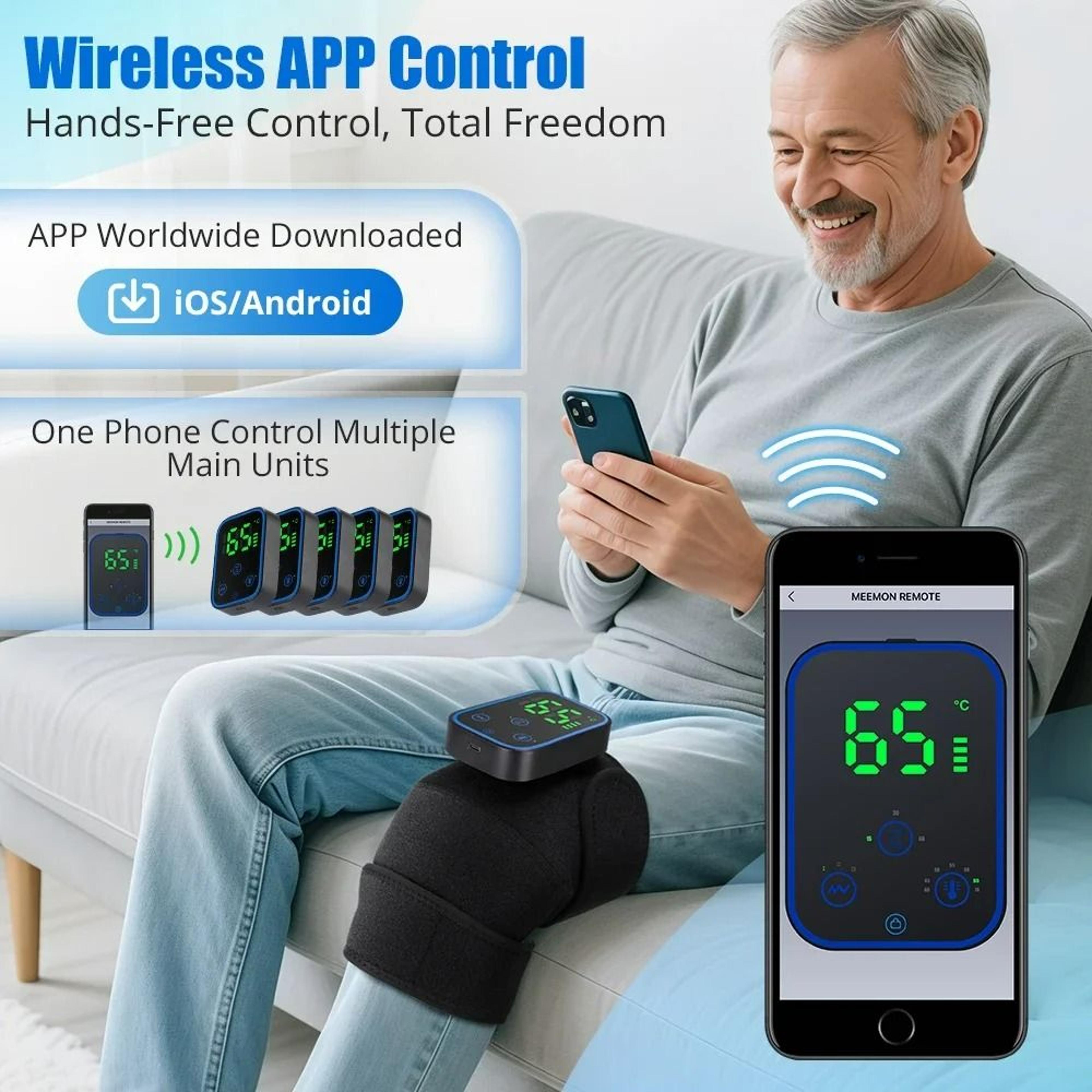 Graphene Wireless Electric Knee Massager With App Control 3