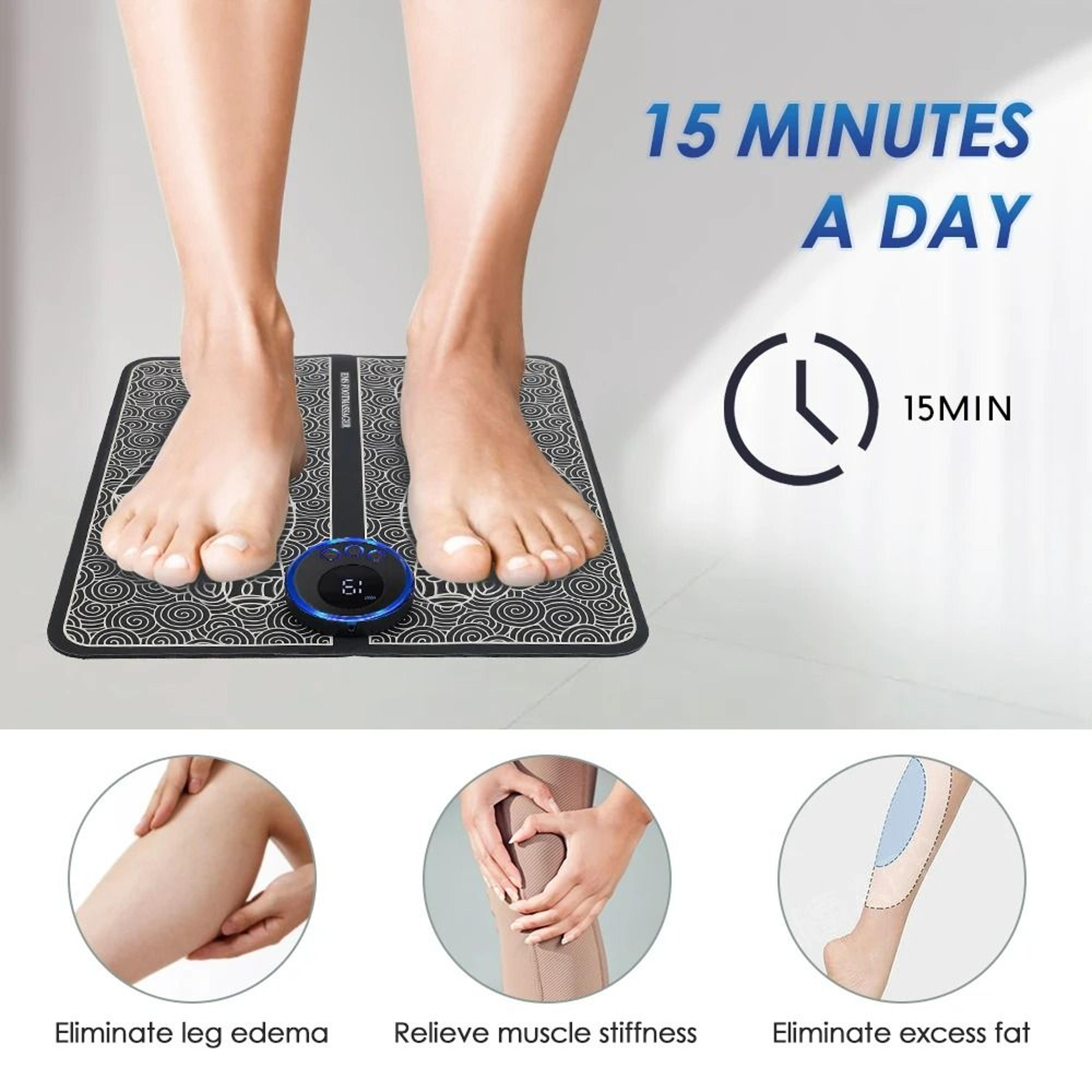 Electric TENS  EMS Foot Massager Pad With Remote Control  Body Electrode Patches 3
