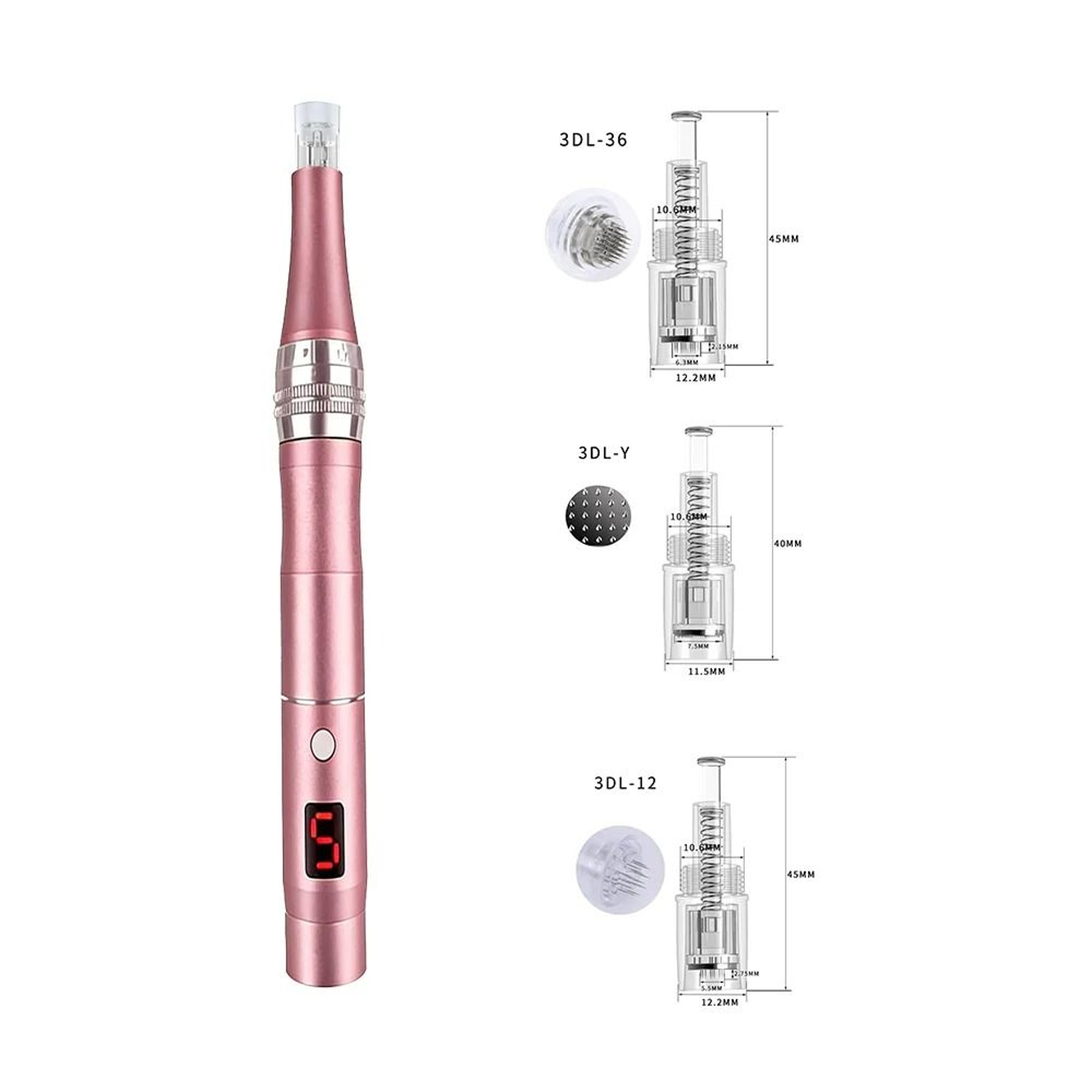 Rechargeable Portable Electric Facial Massager With 4 Replacement Heads 7