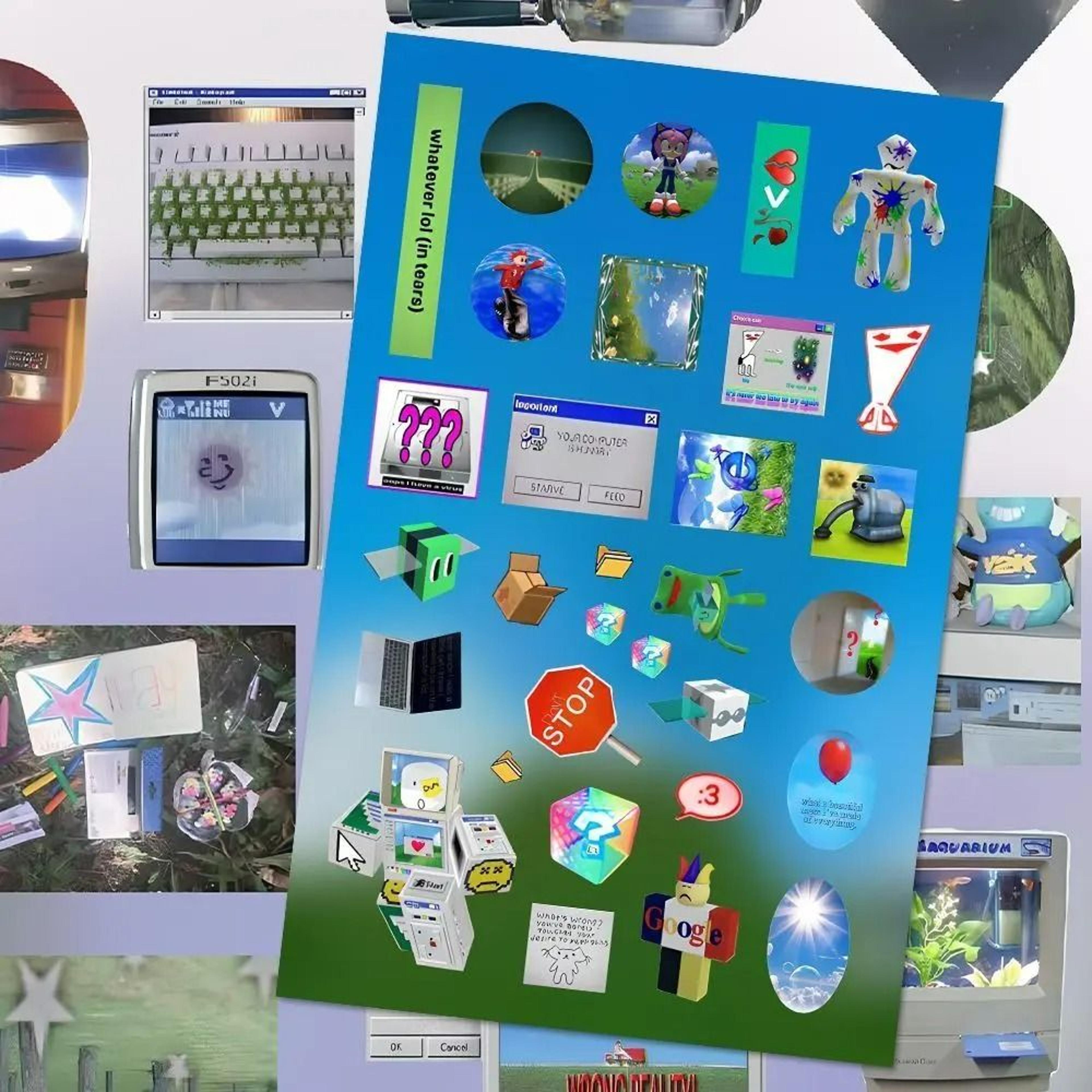 8Sheet Y2K Gen Z Electronic Memories Retro Dreamcore Sticker Set 3