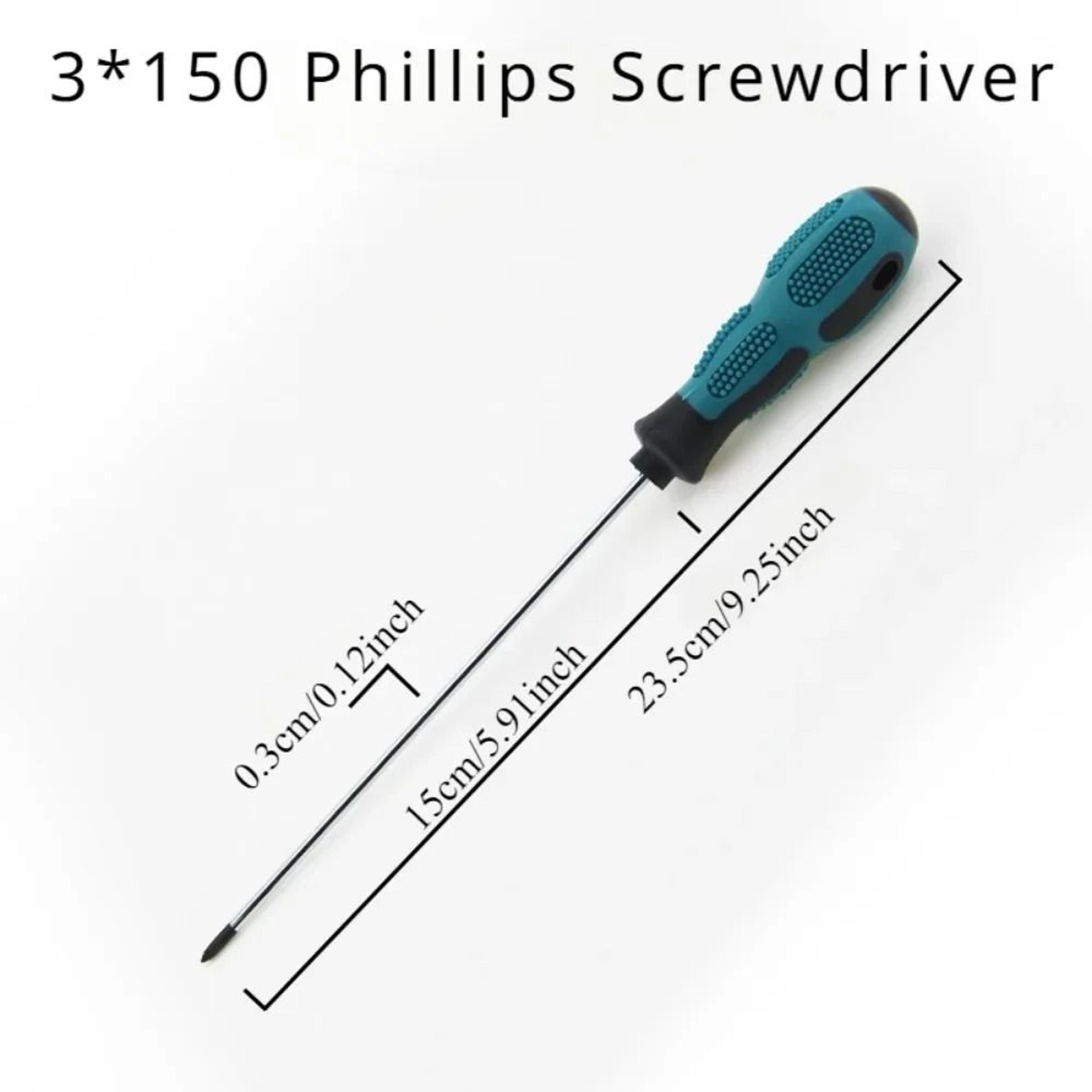 ExtraLong Magnetic Slotted  Phillips Screwdriver With Ergonomic Rubber Handle 3
