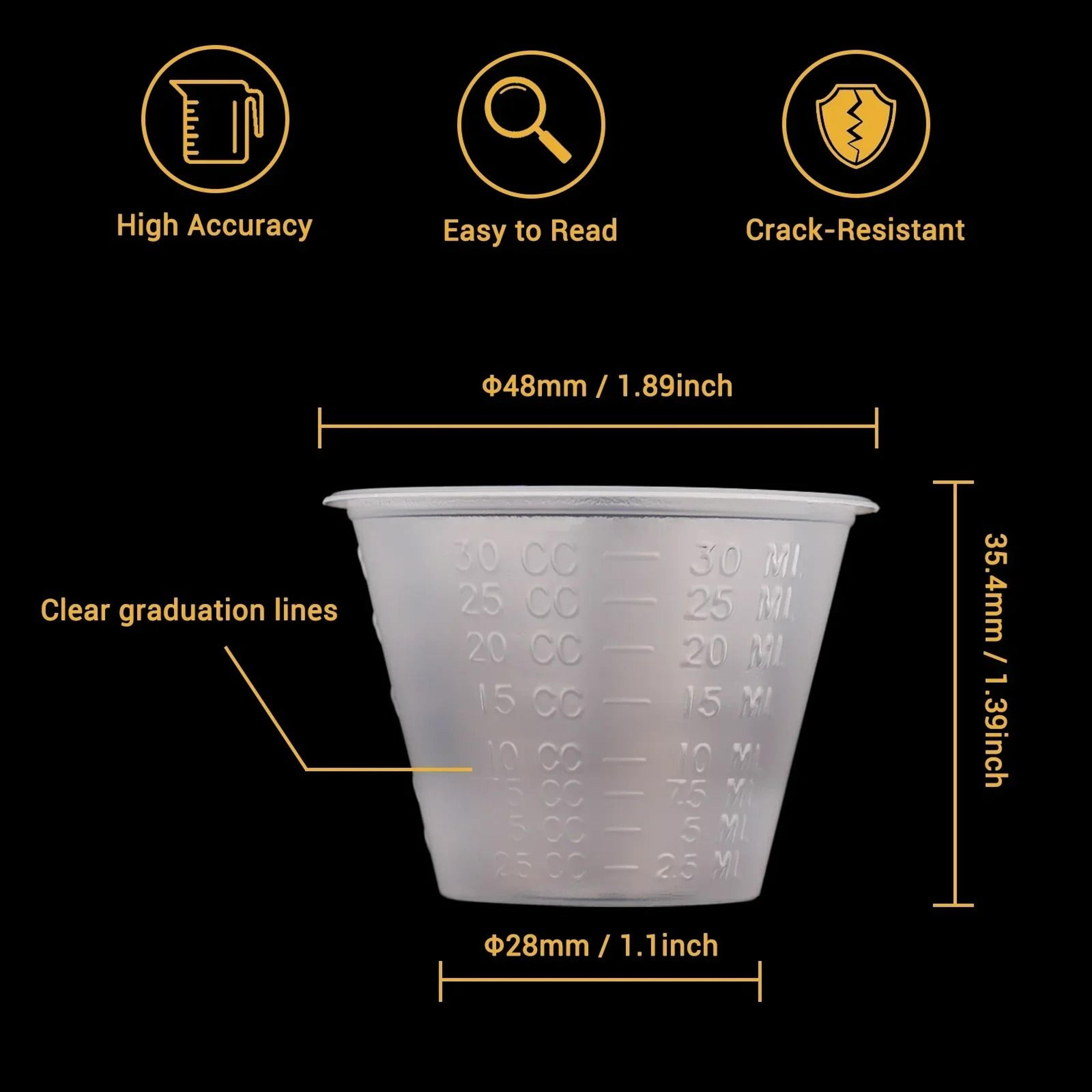 100Piece 30 Ml Graduated Plastic Mixing Cups Set 3