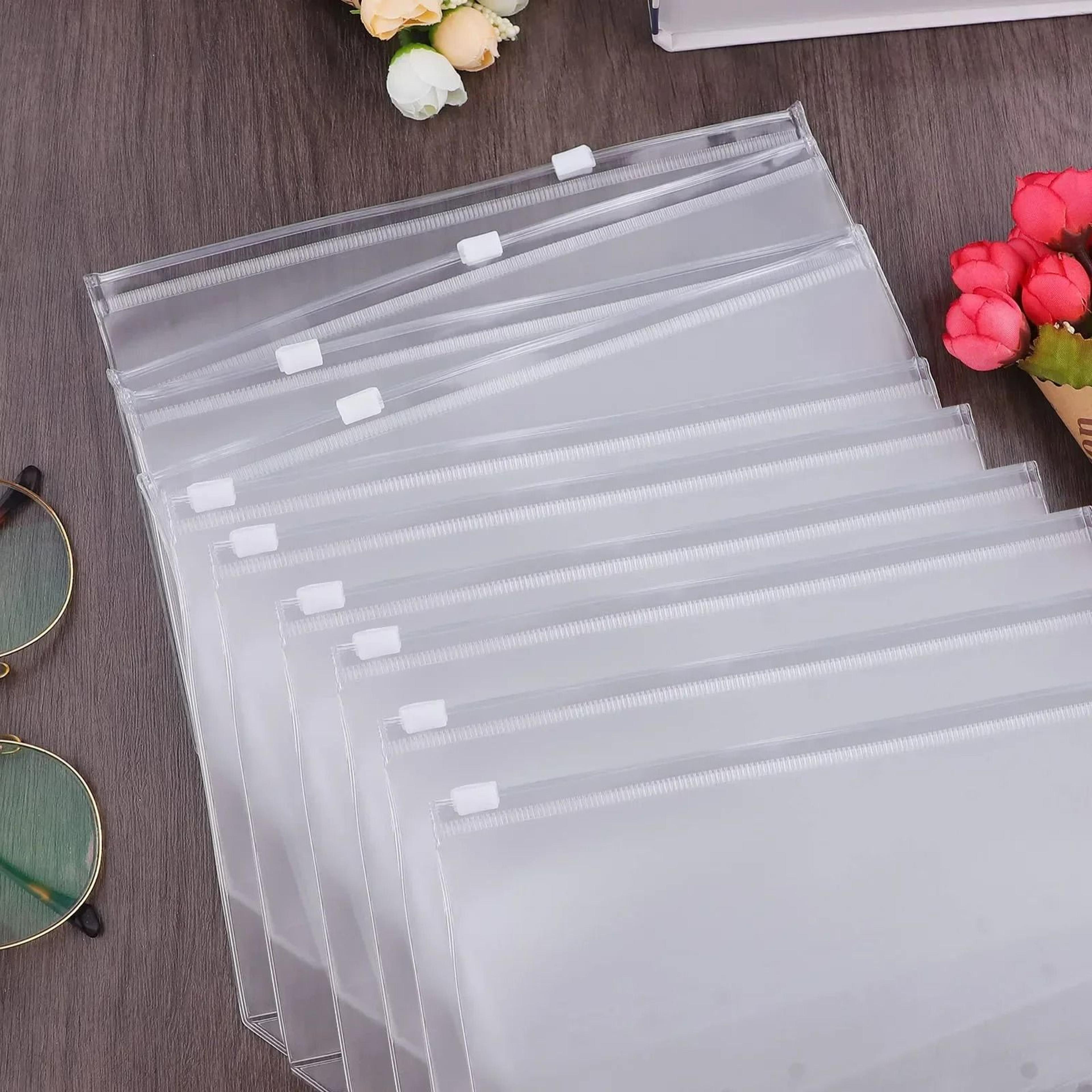 10-piece a6 6-hole clear zipper binder pockets set