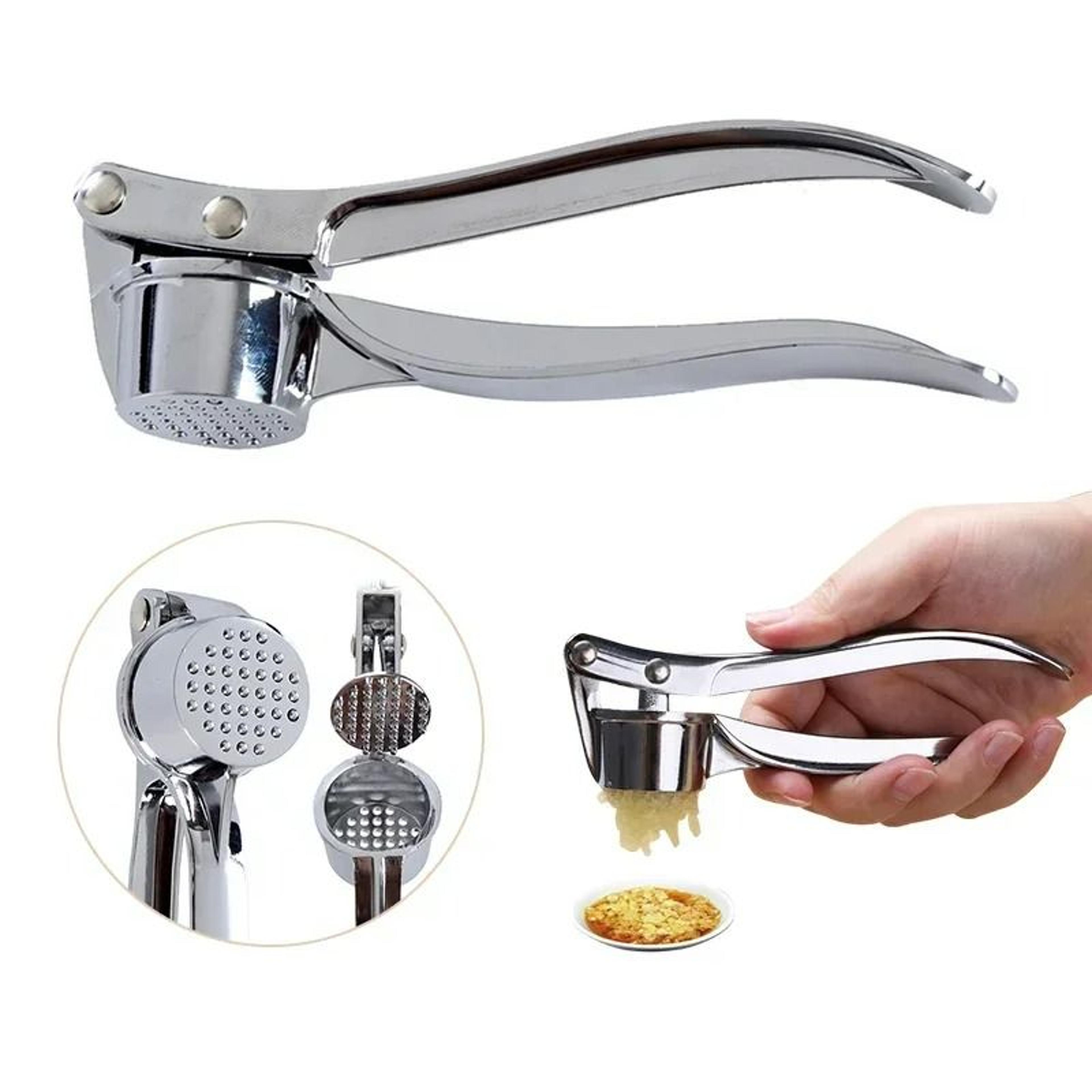 stainless steel garlic press & smasher tool