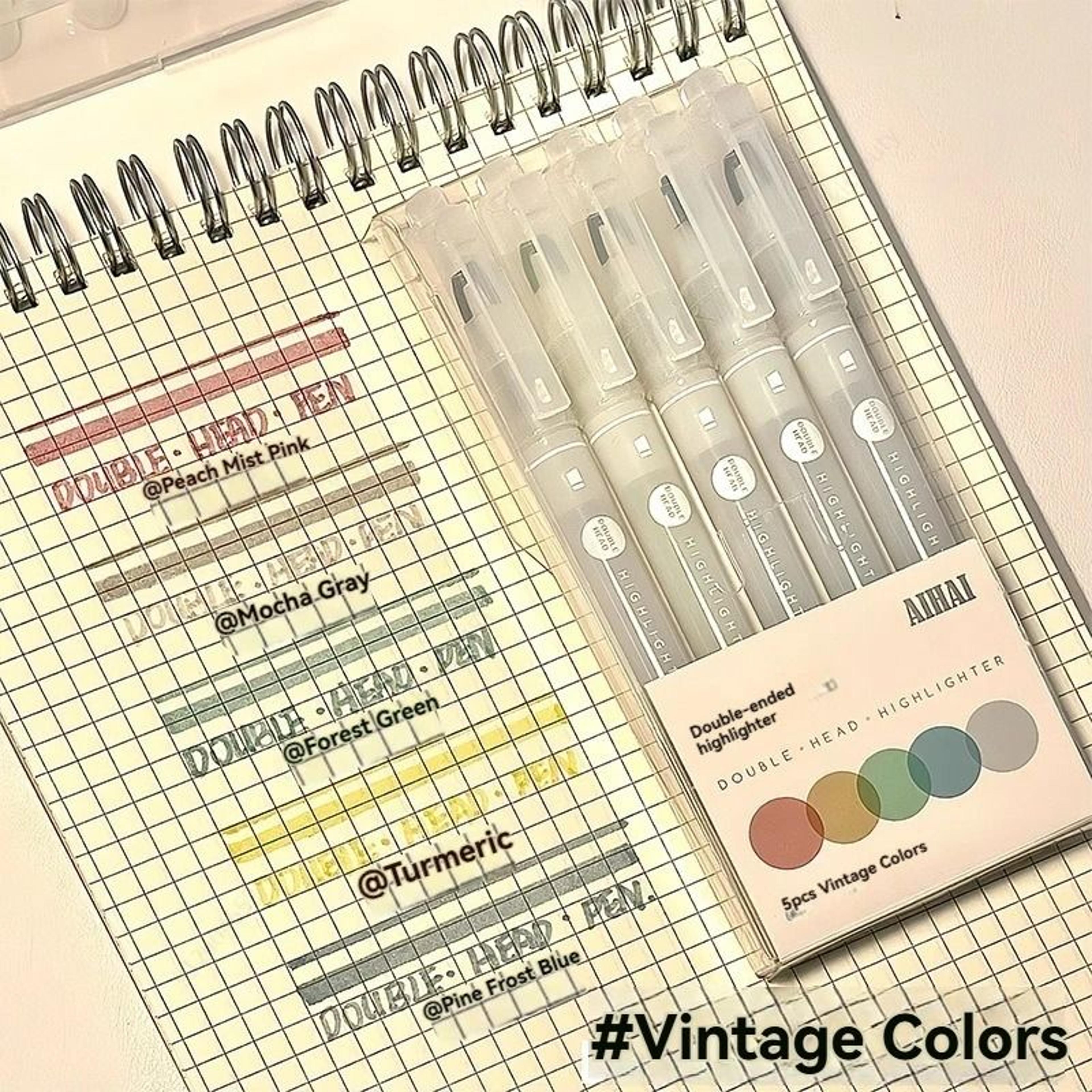 5Color DualHead Window Tip Pastel Highlighter Set 9