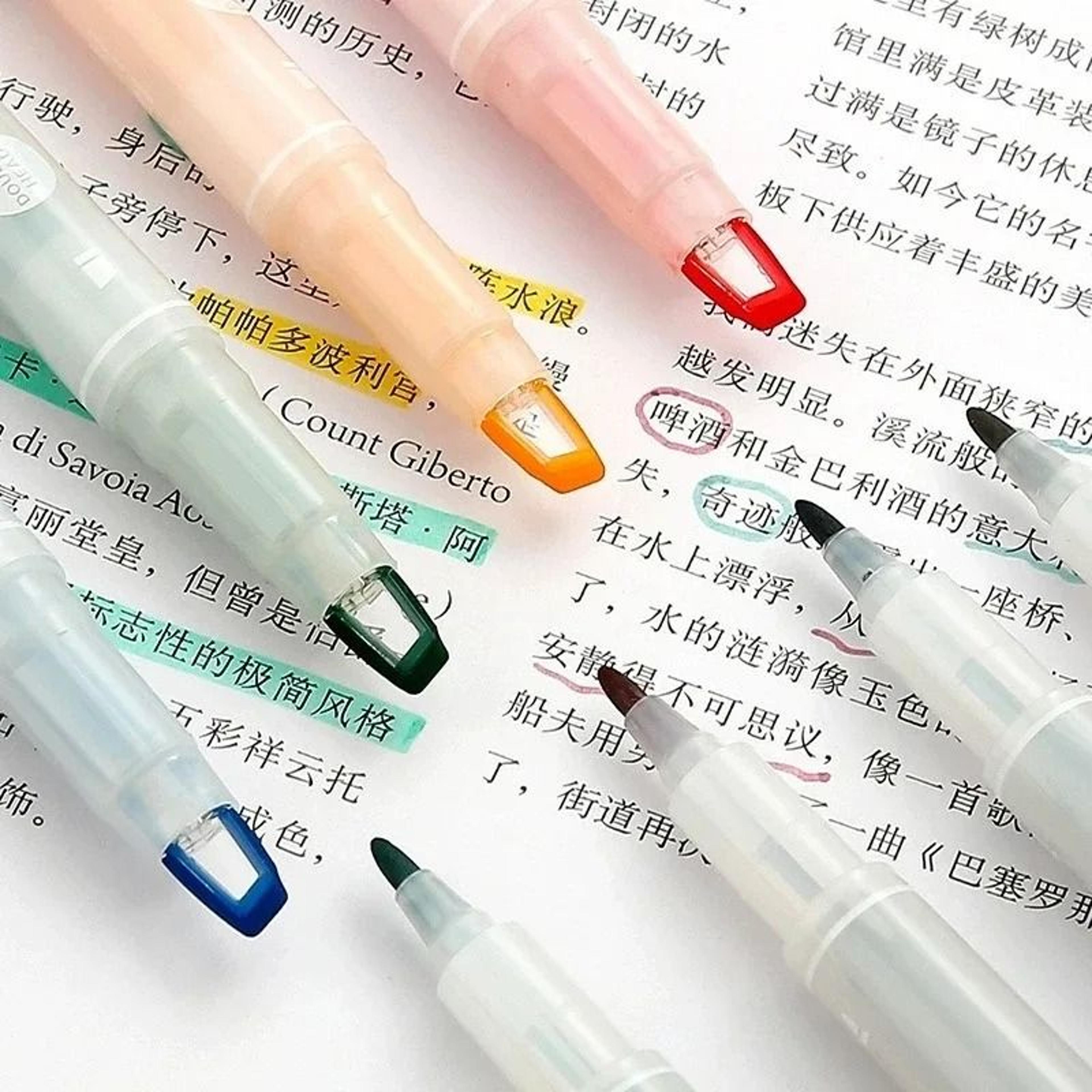 5Color DualHead Window Tip Pastel Highlighter Set 5