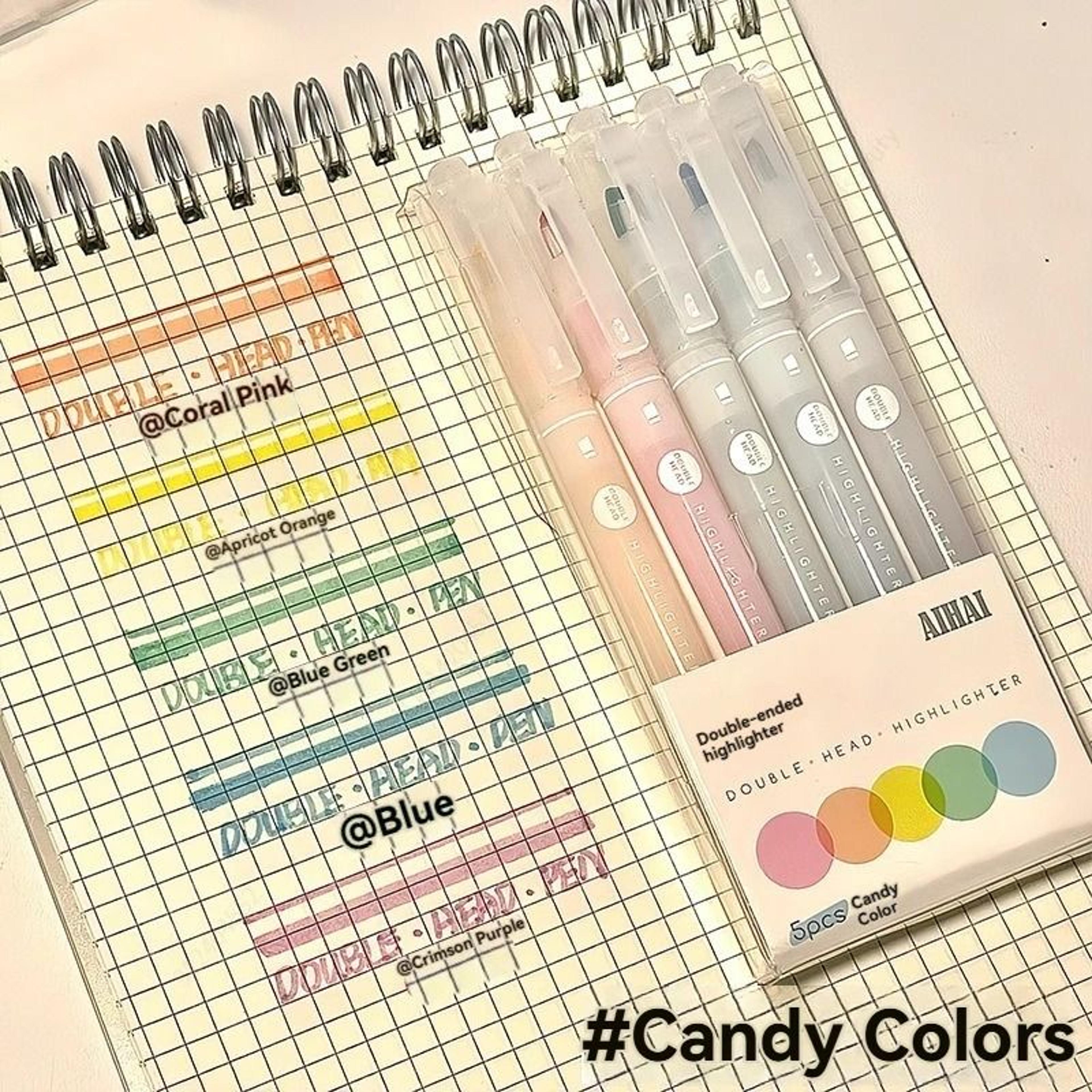 5Color DualHead Window Tip Pastel Highlighter Set 7