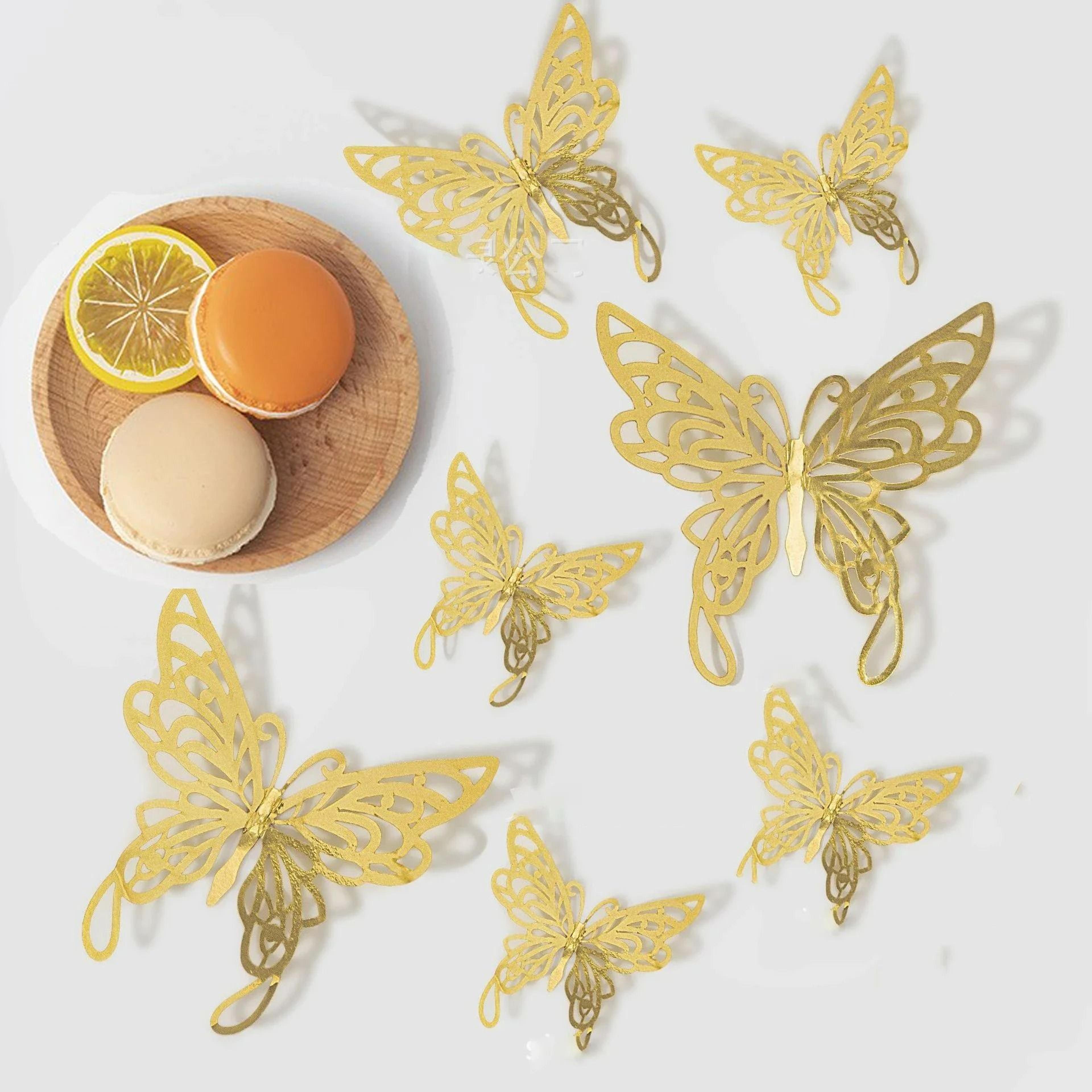 48Piece 3D Metallic Butterfly Wall Decor Set 10