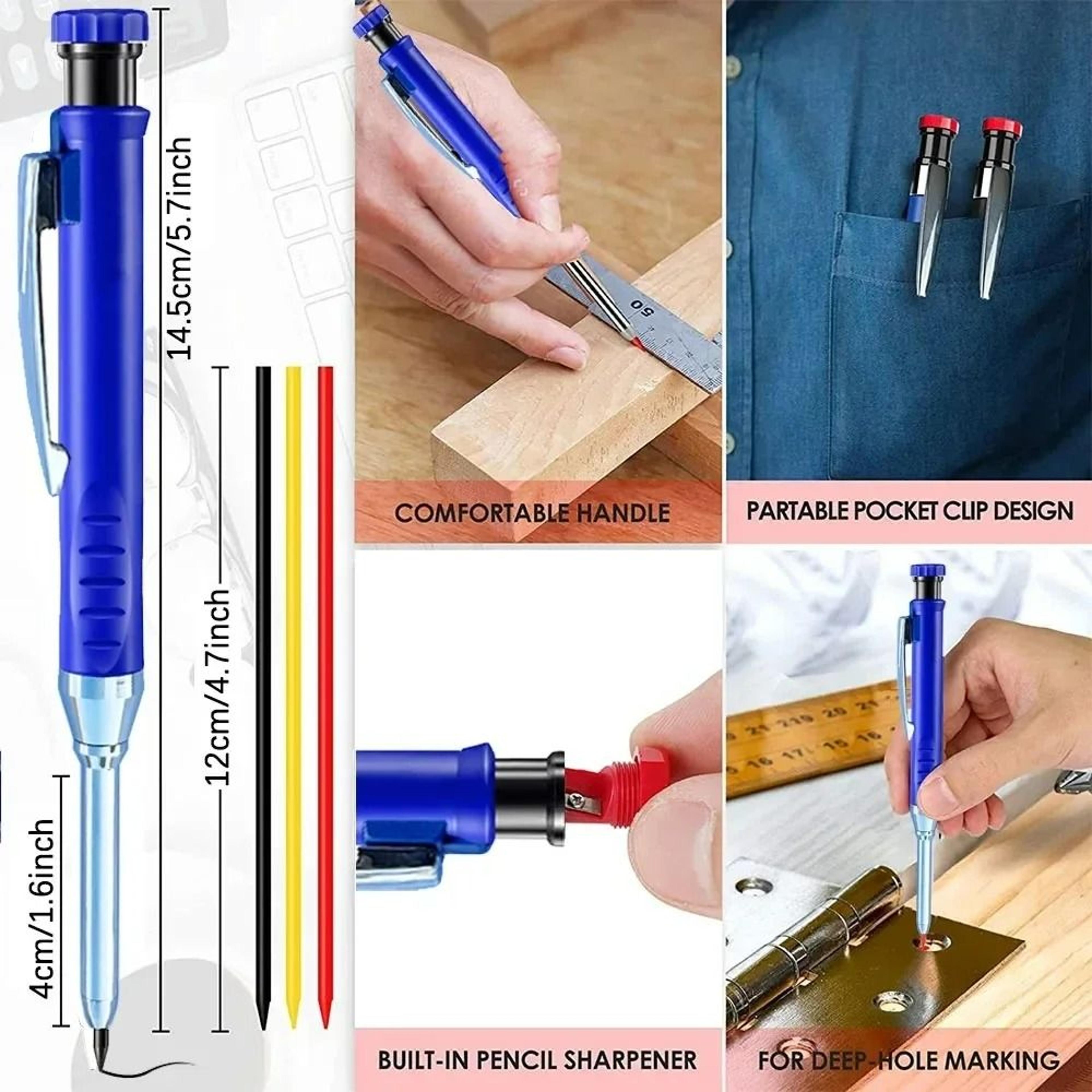 2Piece 28mm Solid Carpenter Mechanical Pencil Set With BuiltIn Sharpeners 1