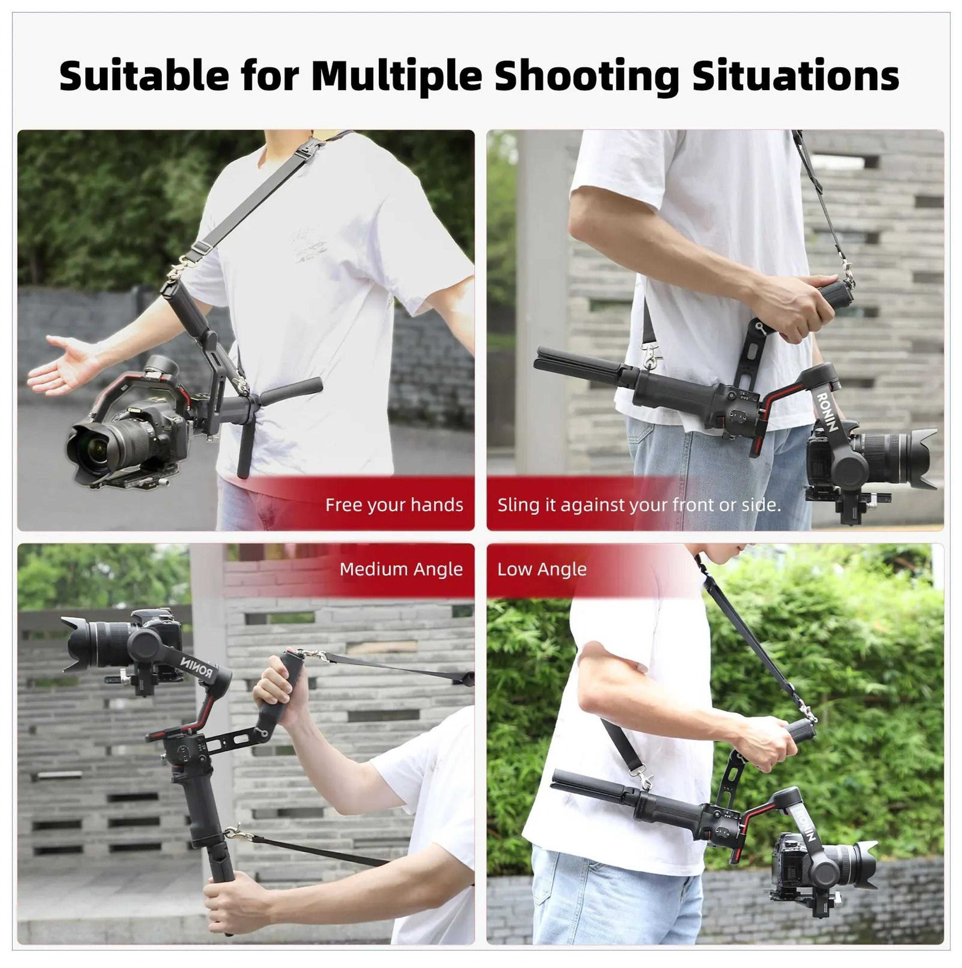 StressRelief Ergonomic Shoulder Strap With Locking Base Plate For DJI RS 3  RS 4  RS 4 Pro 4