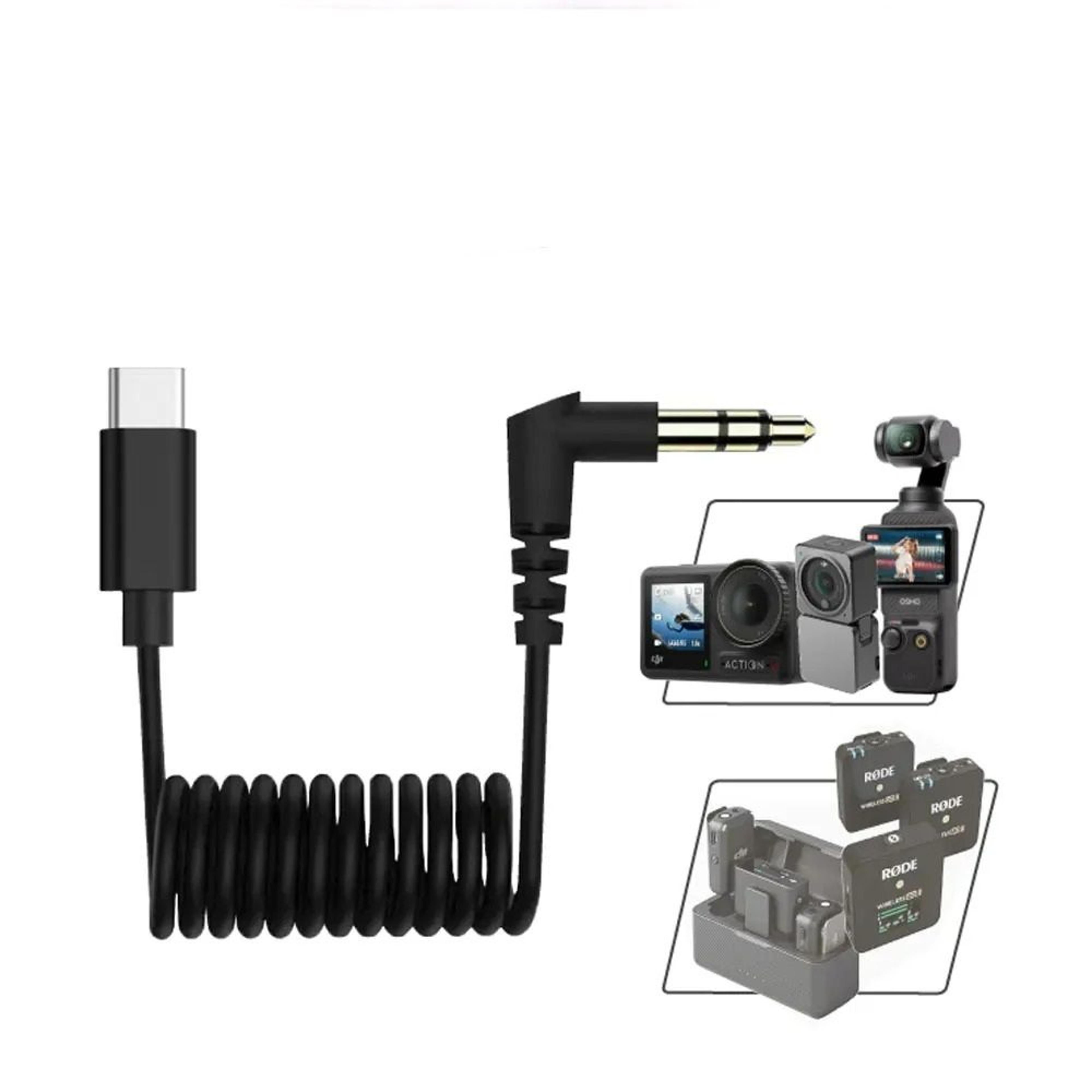 TypeC To 35mm External Microphone Audio Cable Adapter For DJI Osmo Pocket 3  Action 4  3 0