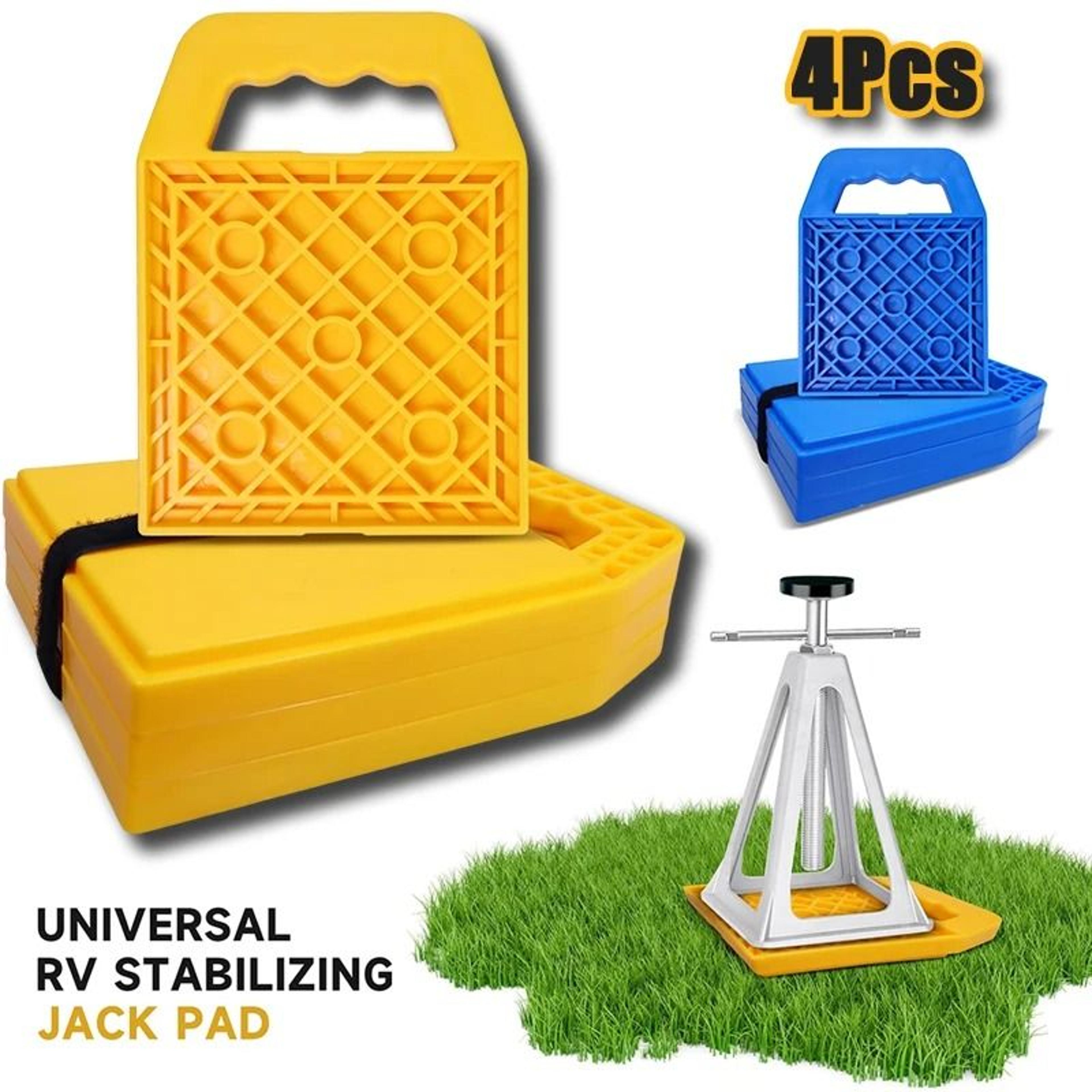 4Pack HeavyDuty RV Stabilizer Jack Pads With Integrated Molded Handles 1