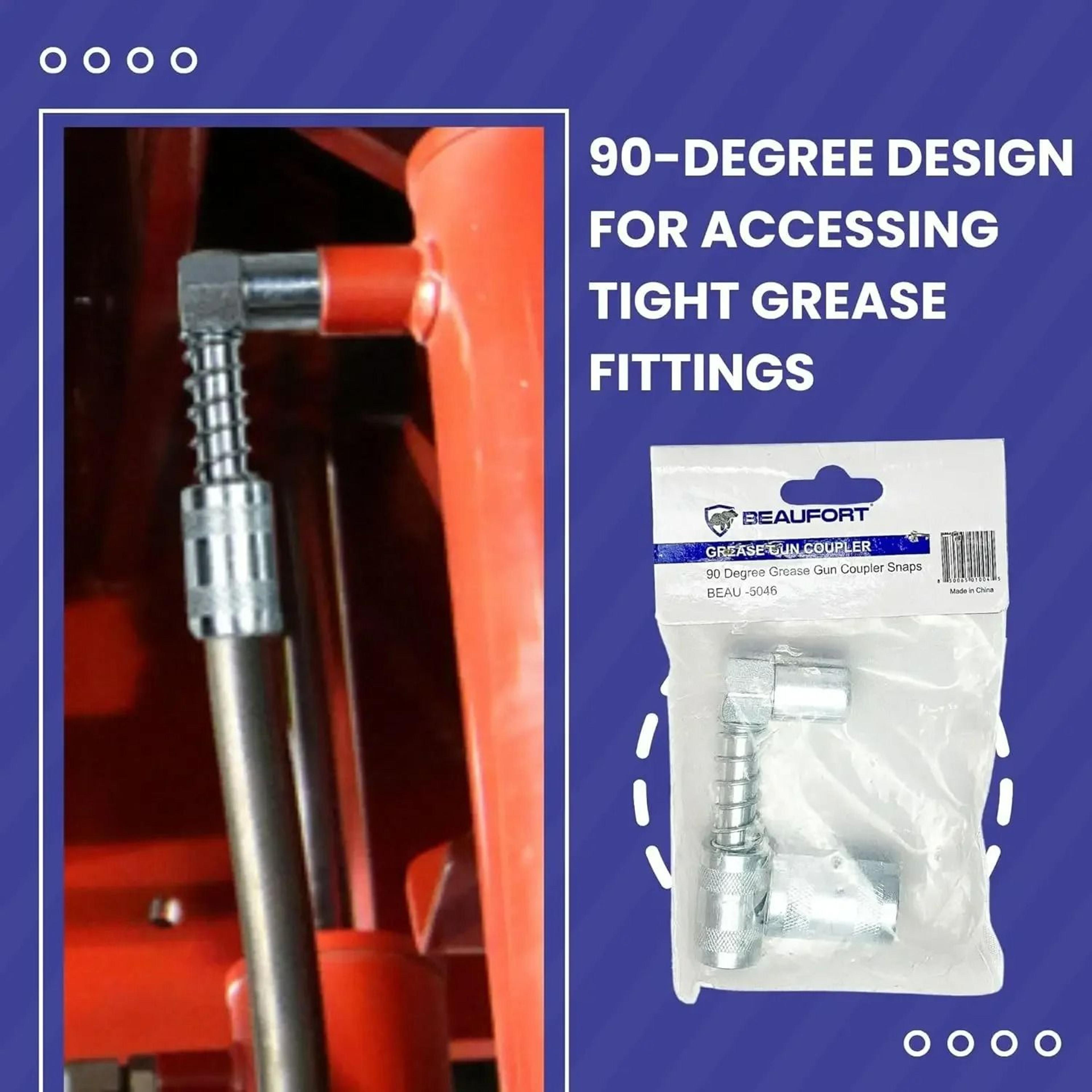 Universal 90Degree RightAngle Grease Coupler  Adapter Nozzle Set 1
