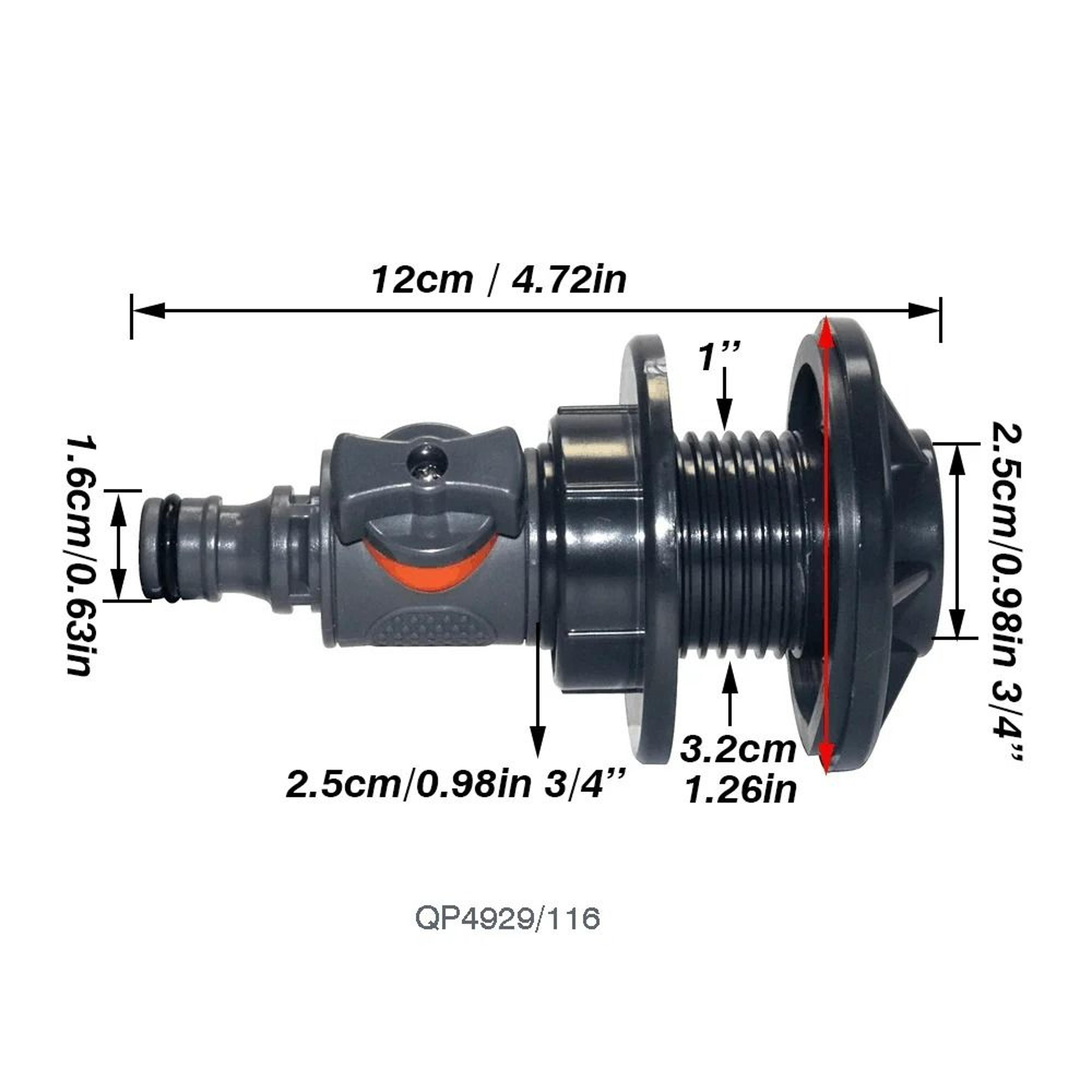 IBC Tote Water Tank Adapter With 34 In ShutOff Valve  QuickConnect Kit 5