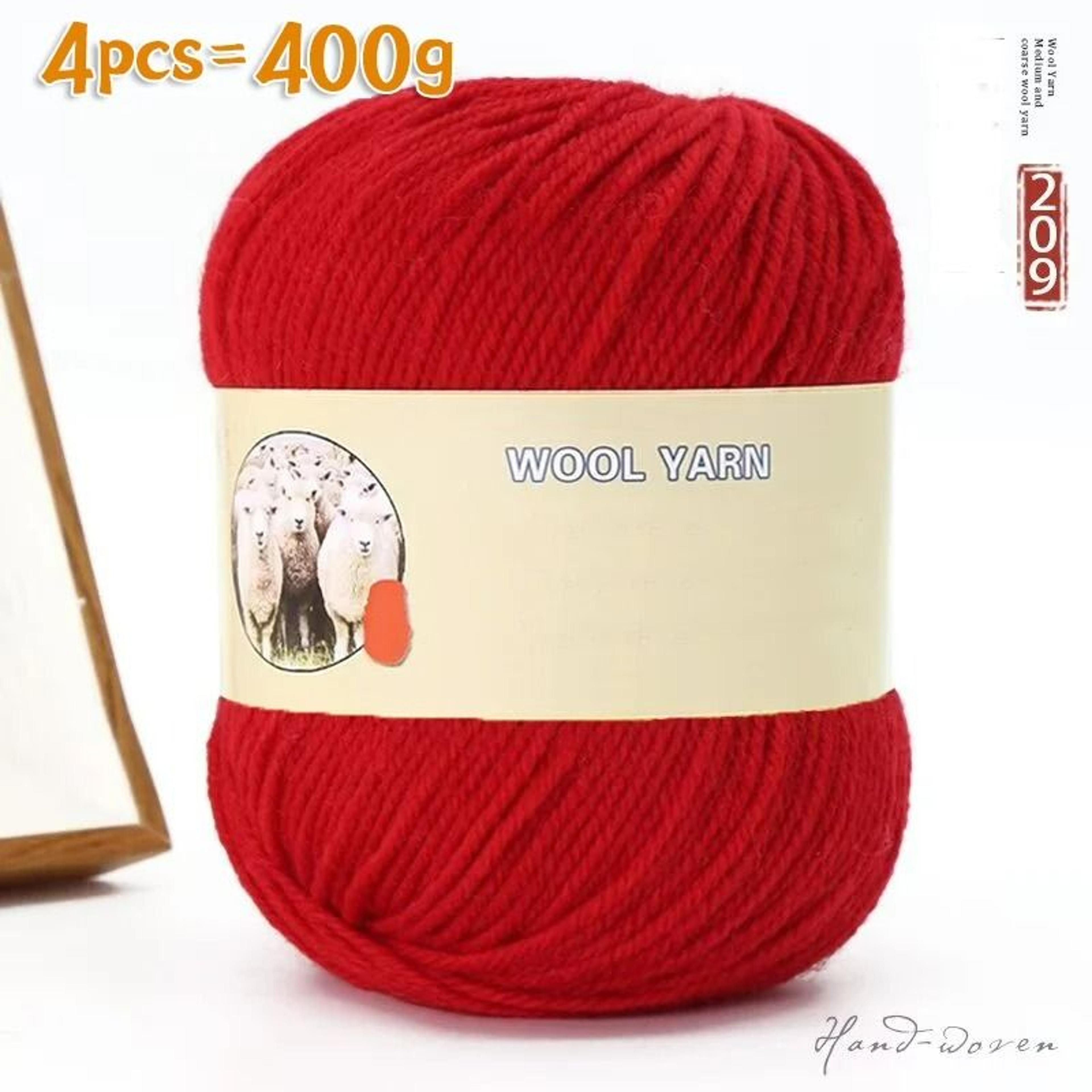 088 Lb MediumThick Sheep Wool Yarn Pack 4 Pieces 5