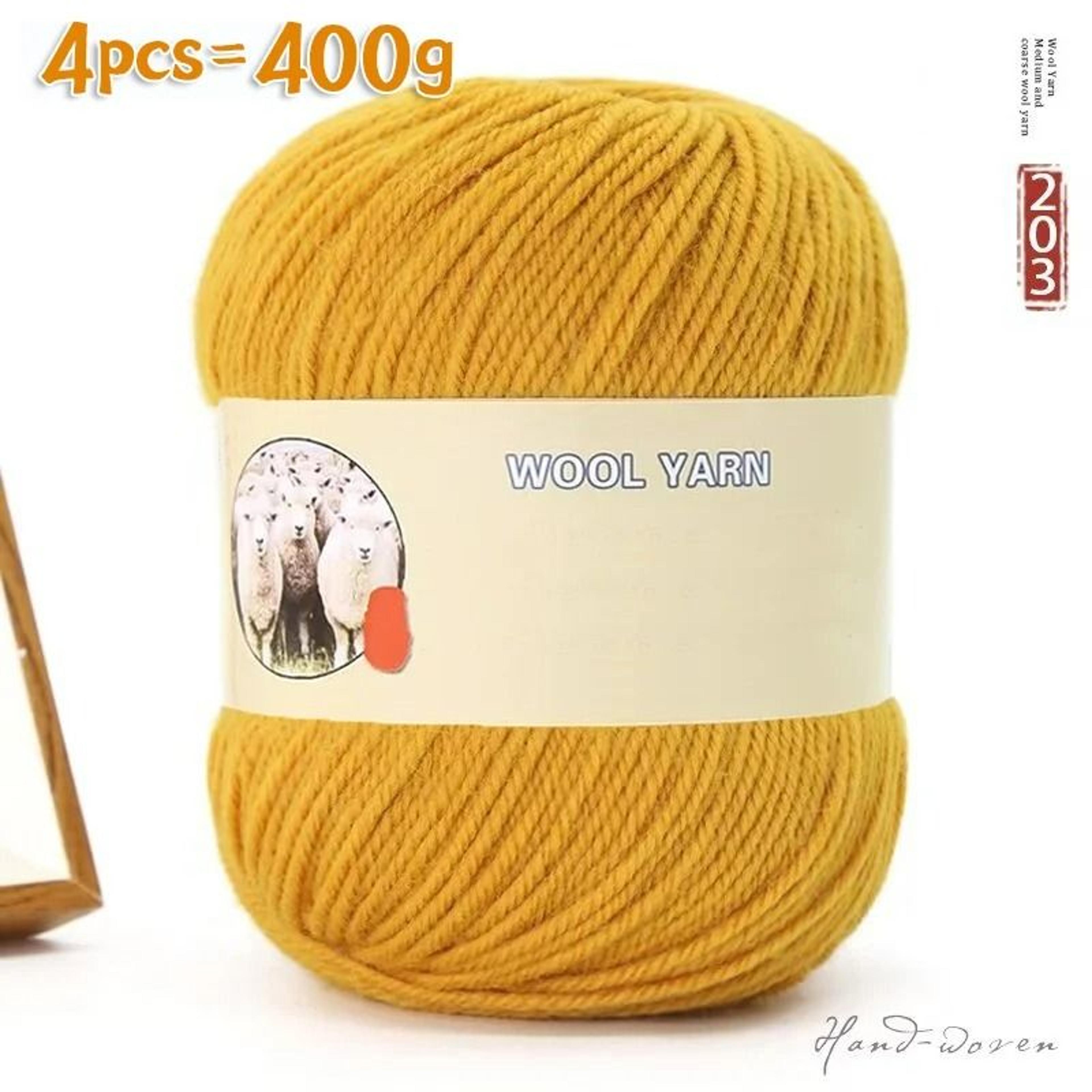 088 Lb MediumThick Sheep Wool Yarn Pack 4 Pieces 7