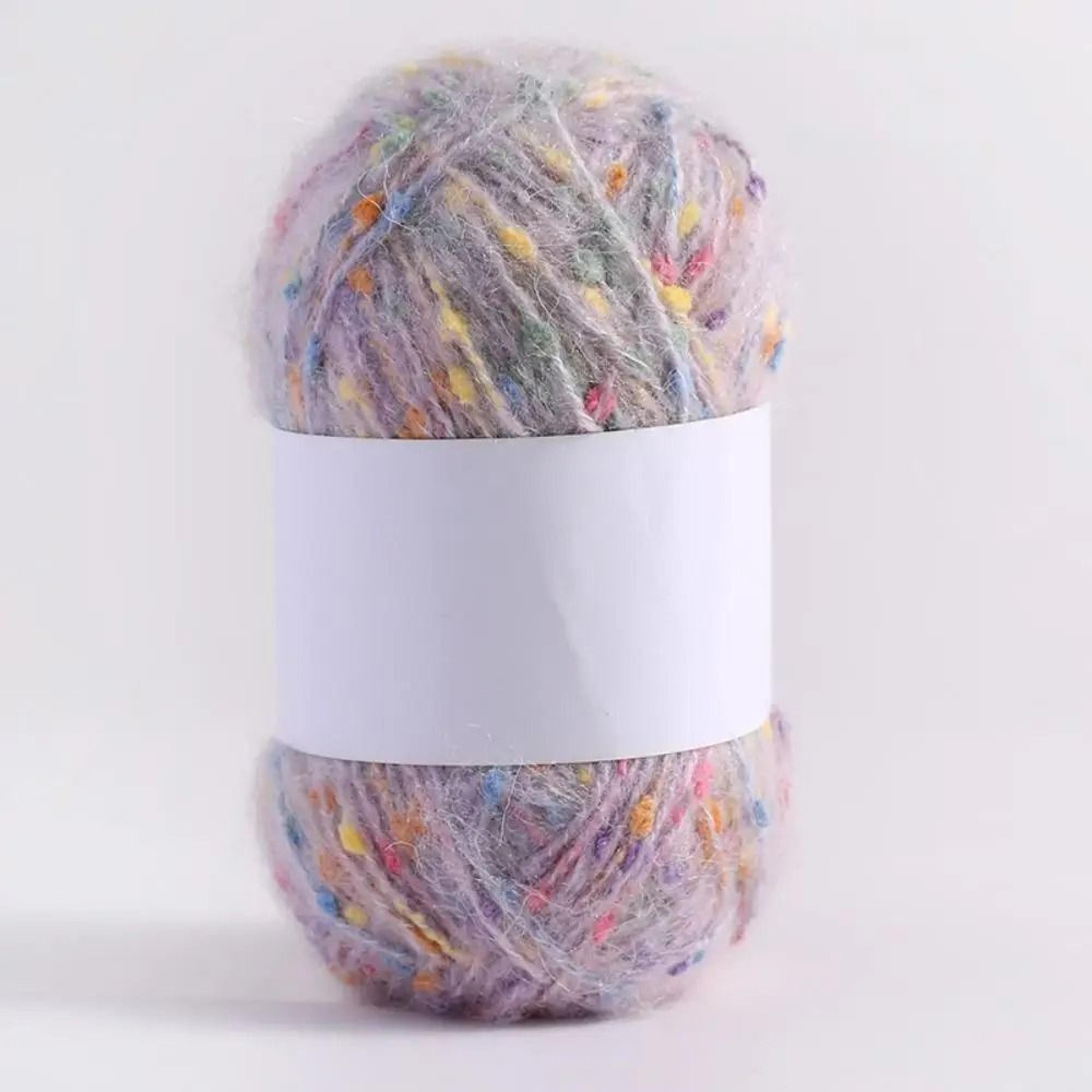 Rainbow Color Dot Mohair HandKnitting  Crochet Yarn 9