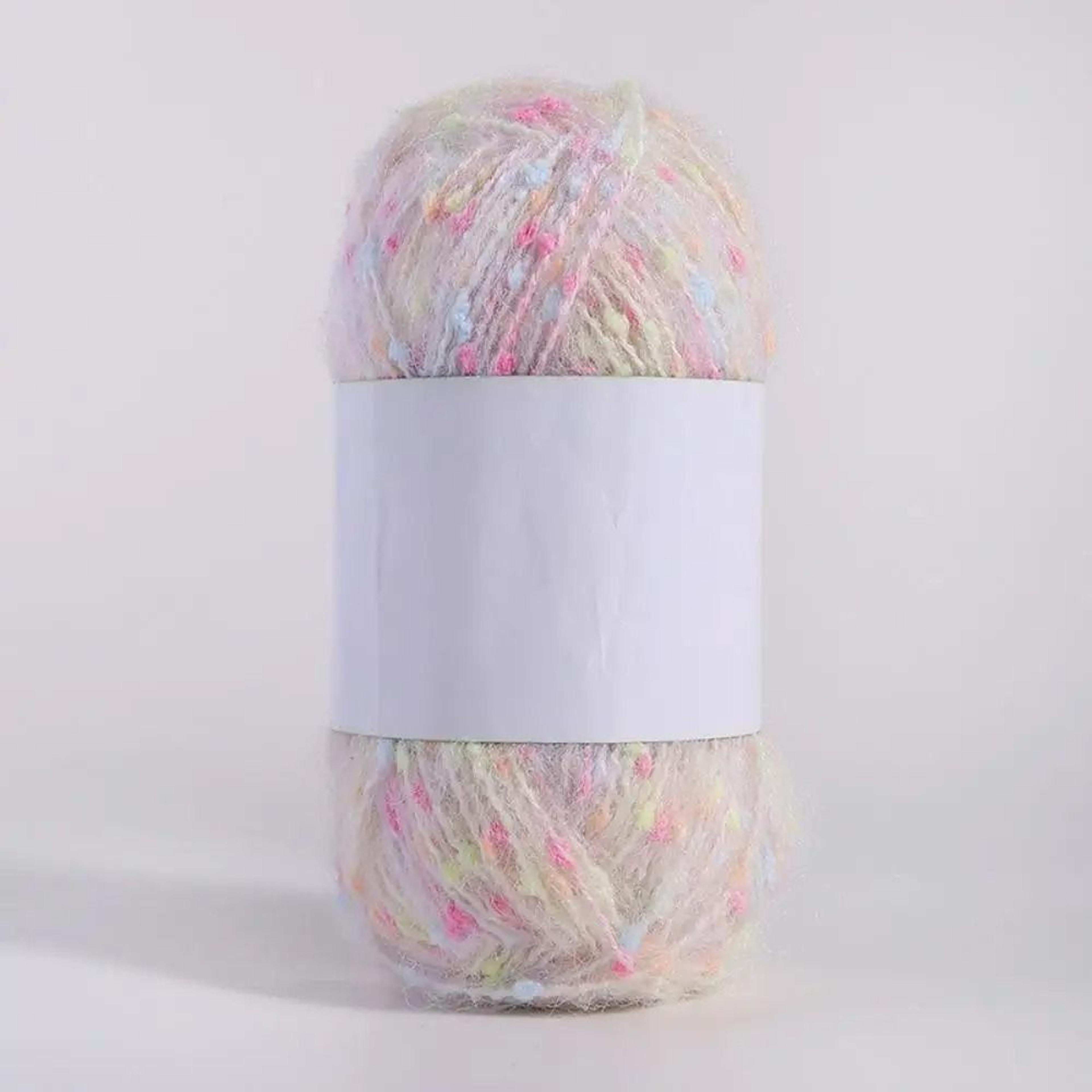 Rainbow Color Dot Mohair HandKnitting  Crochet Yarn 18