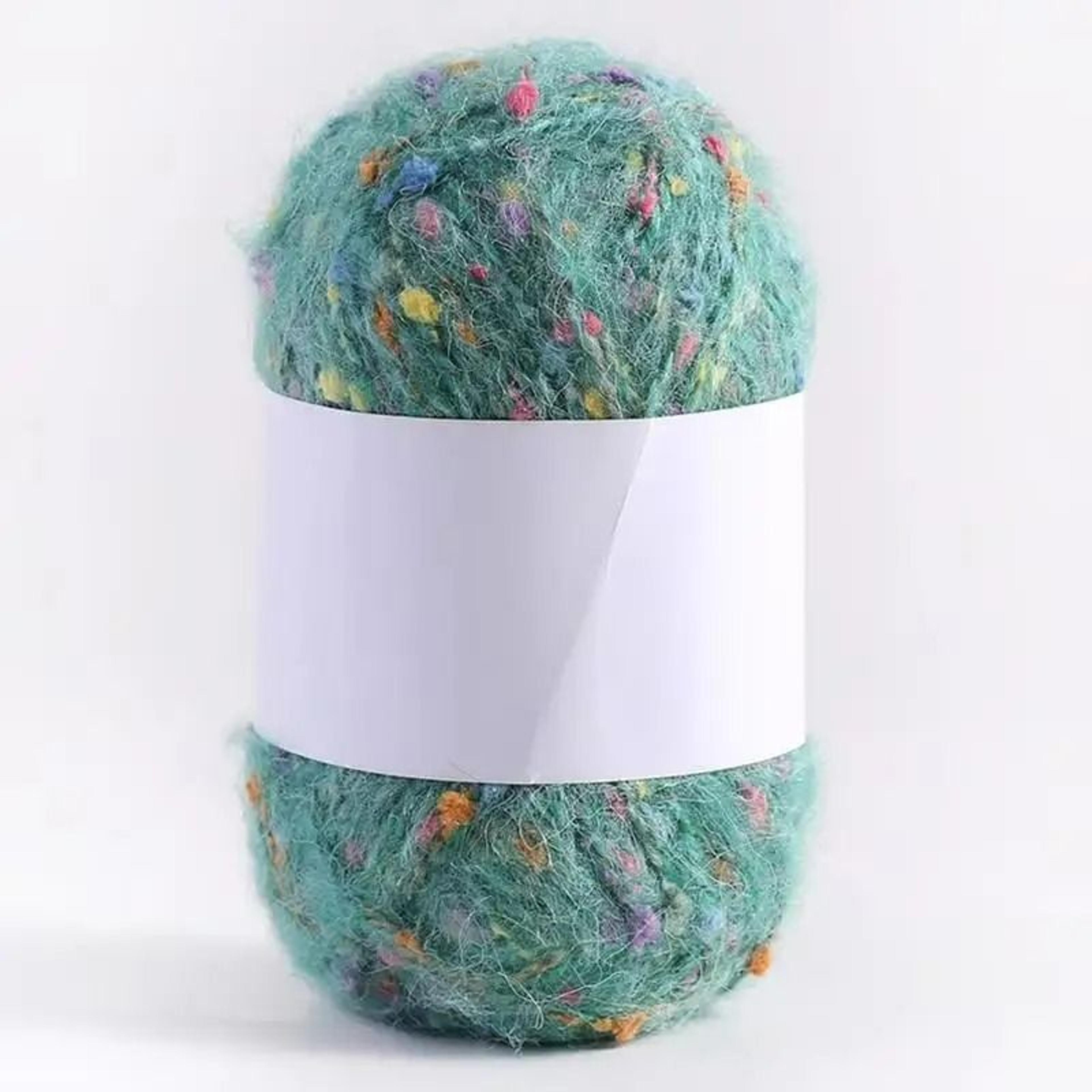 Rainbow Color Dot Mohair HandKnitting  Crochet Yarn 4