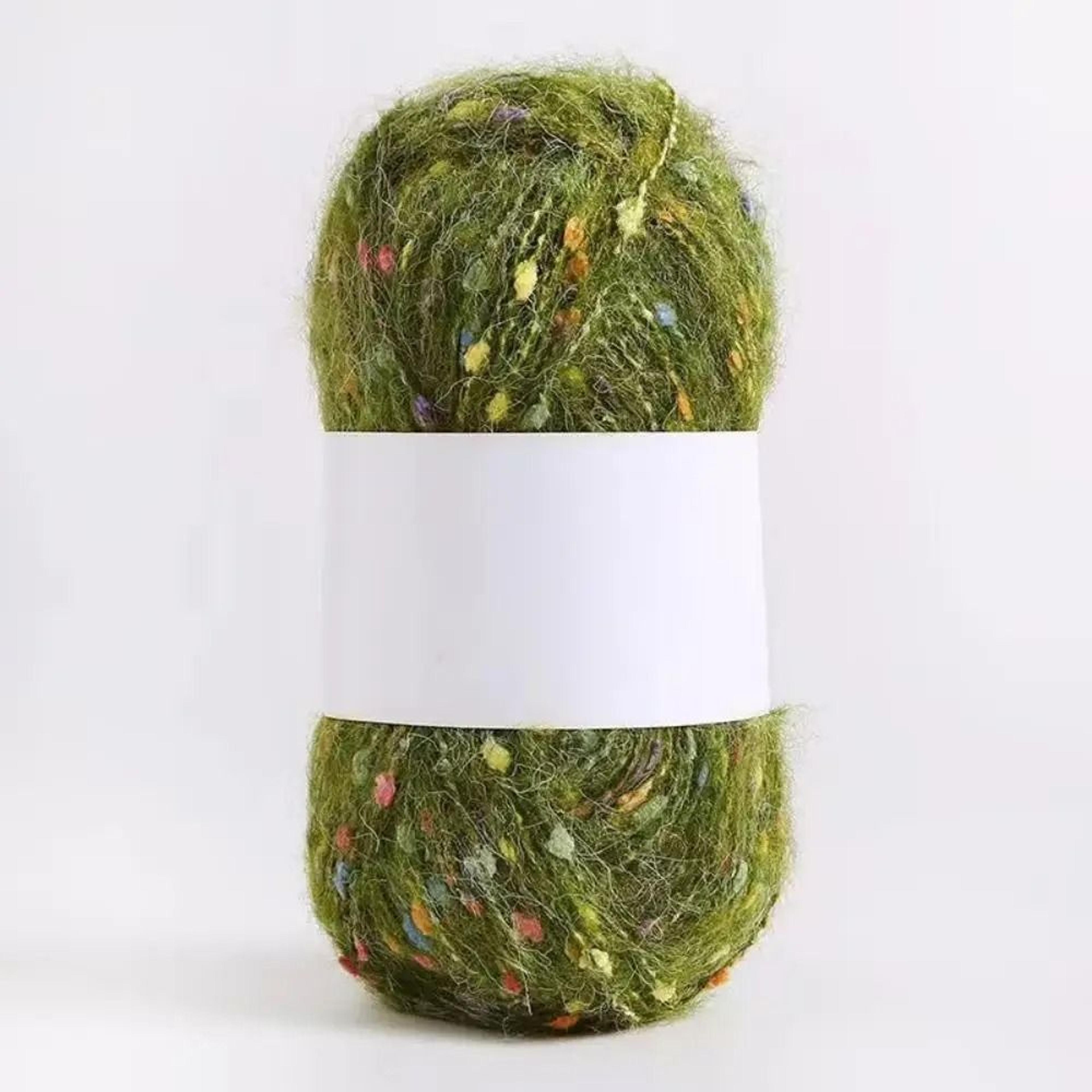 Rainbow Color Dot Mohair HandKnitting  Crochet Yarn 8