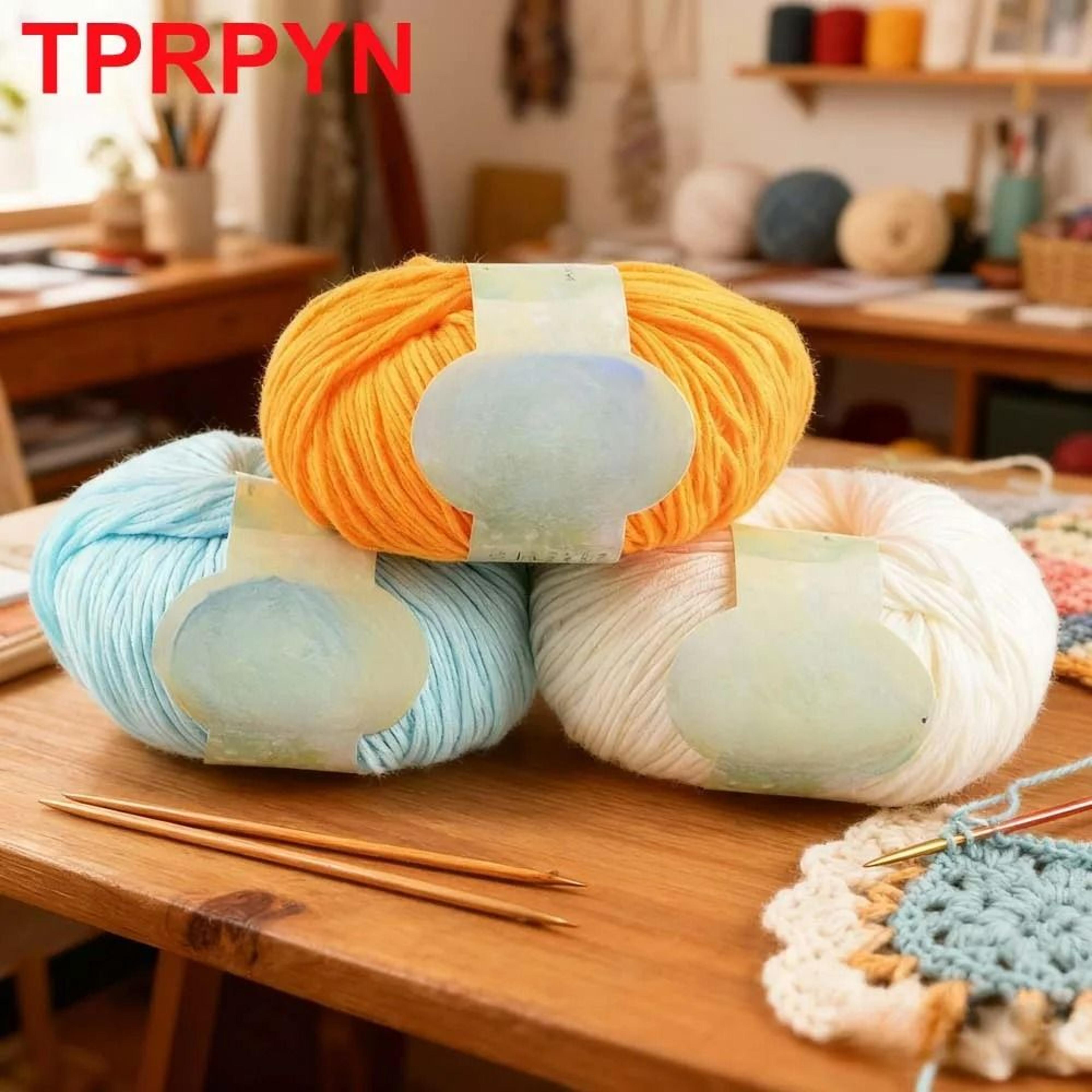 2Piece 100 Pure Cotton HandKnitting  Crochet Yarn Set 2