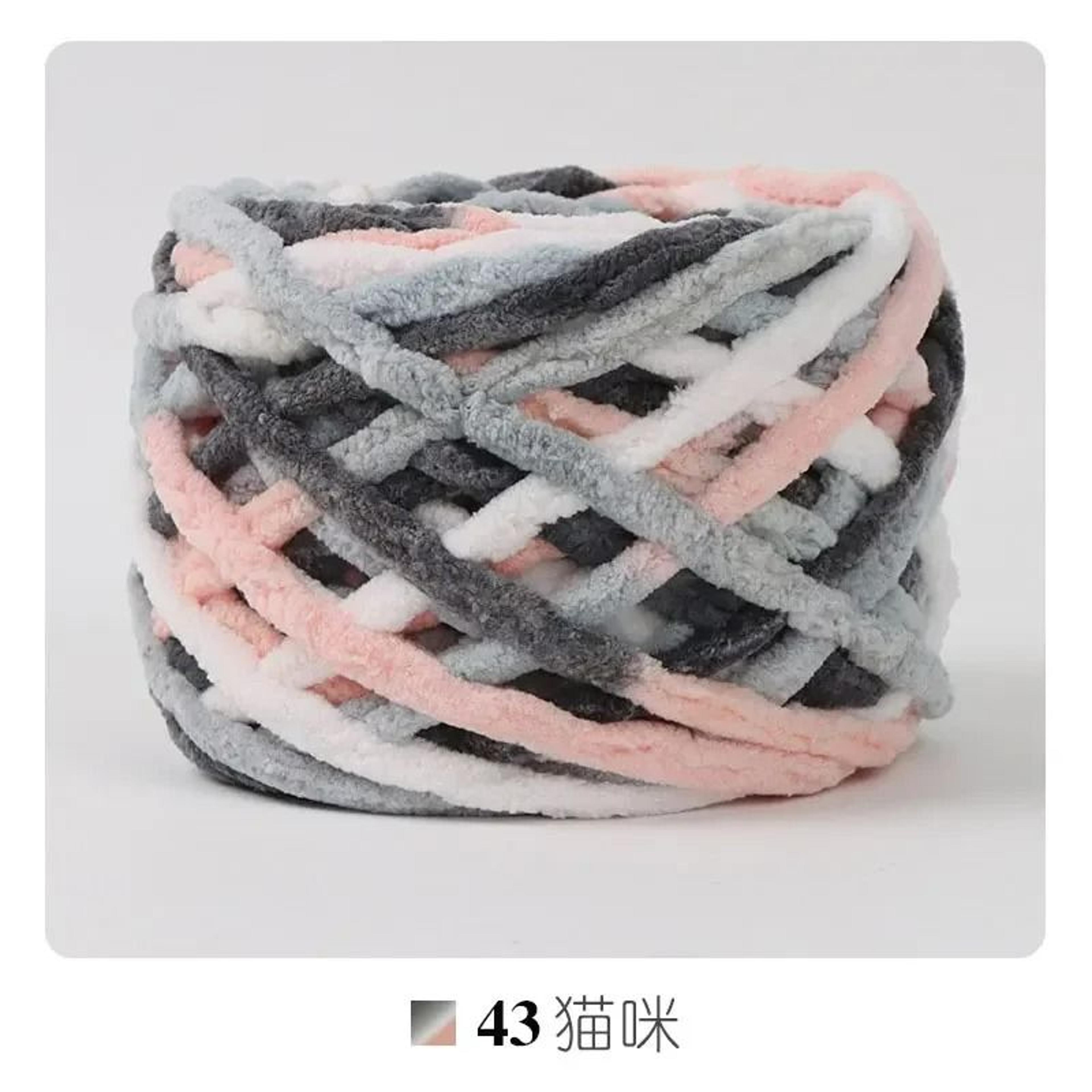 50Yard Chunky Chenille Ice Stripe Yarn 022 Lb 6