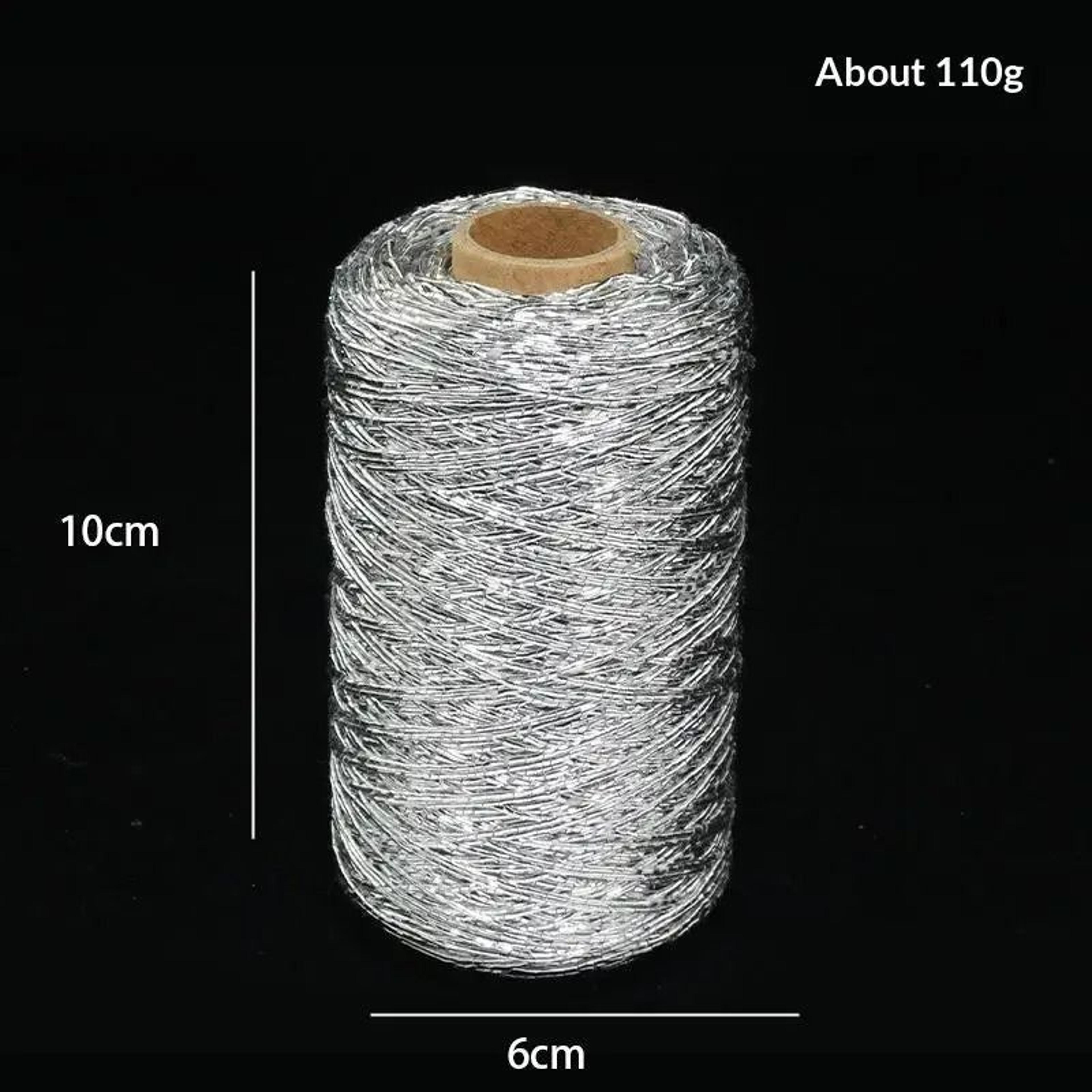 Shiny Silver Silk Knitting Yarn For Lightweight Crochet  Sewing 6