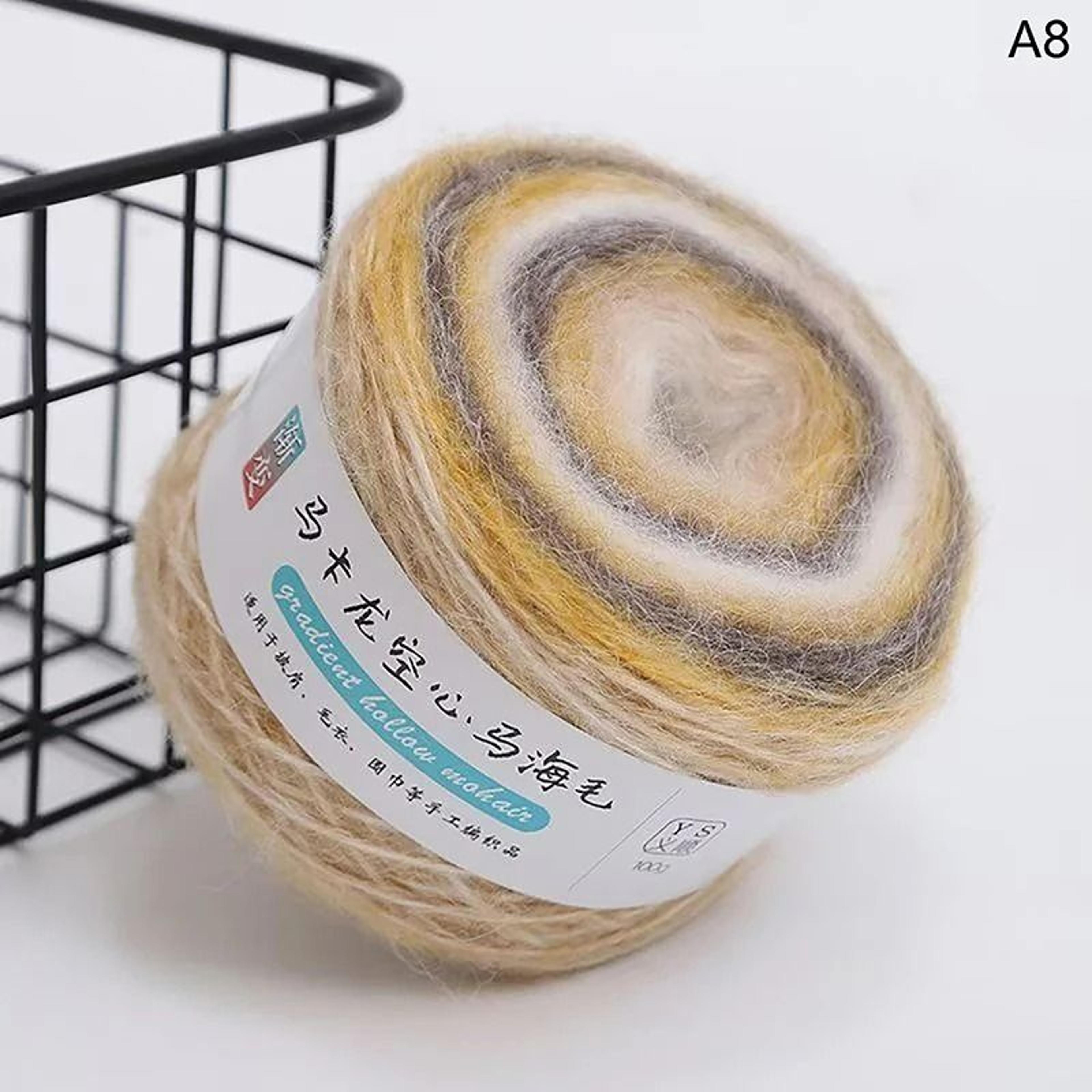 Rainbow Gradient Mohair Yarn For Crochet Sweaters  Jackets 13