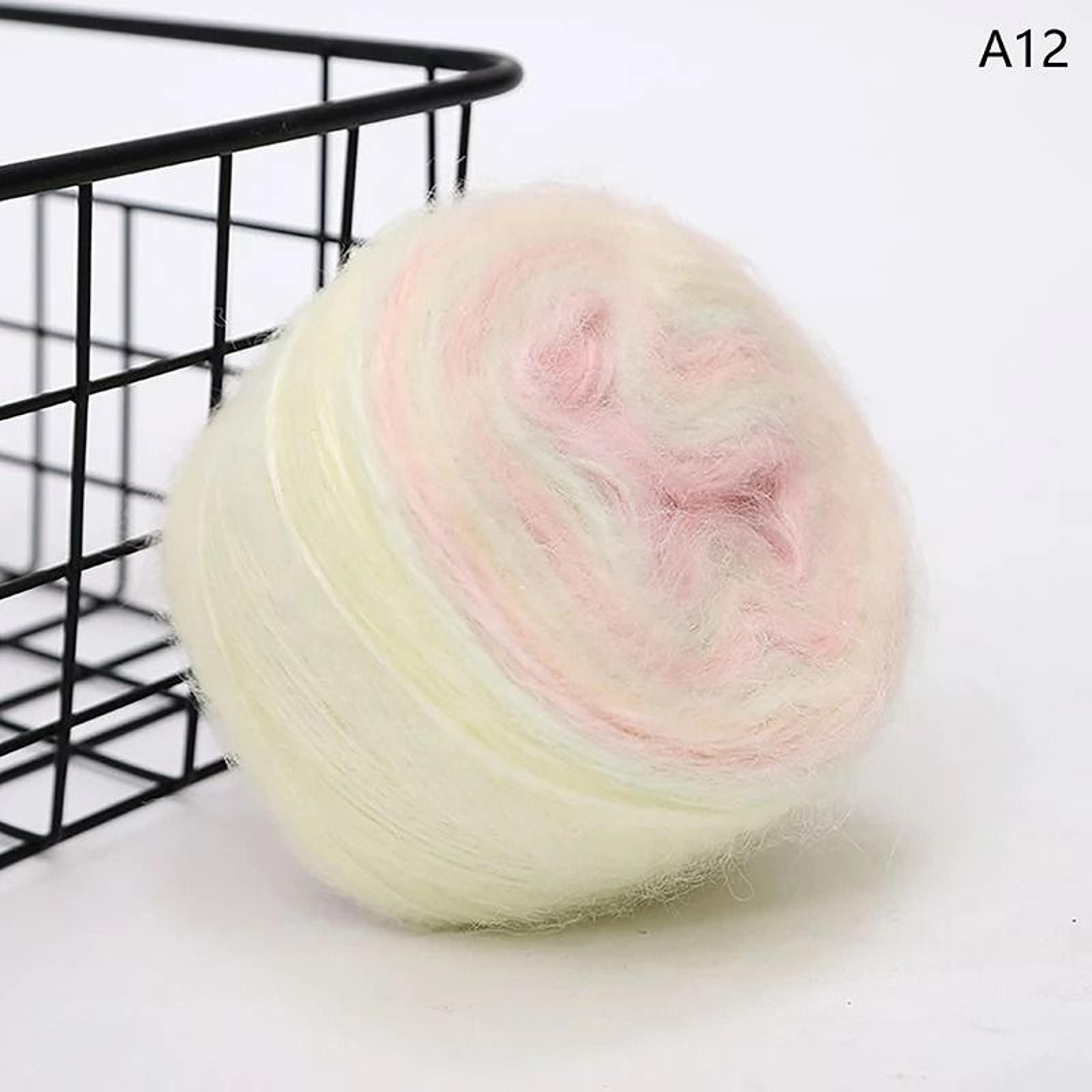 Rainbow Gradient Mohair Yarn For Crochet Sweaters  Jackets 16