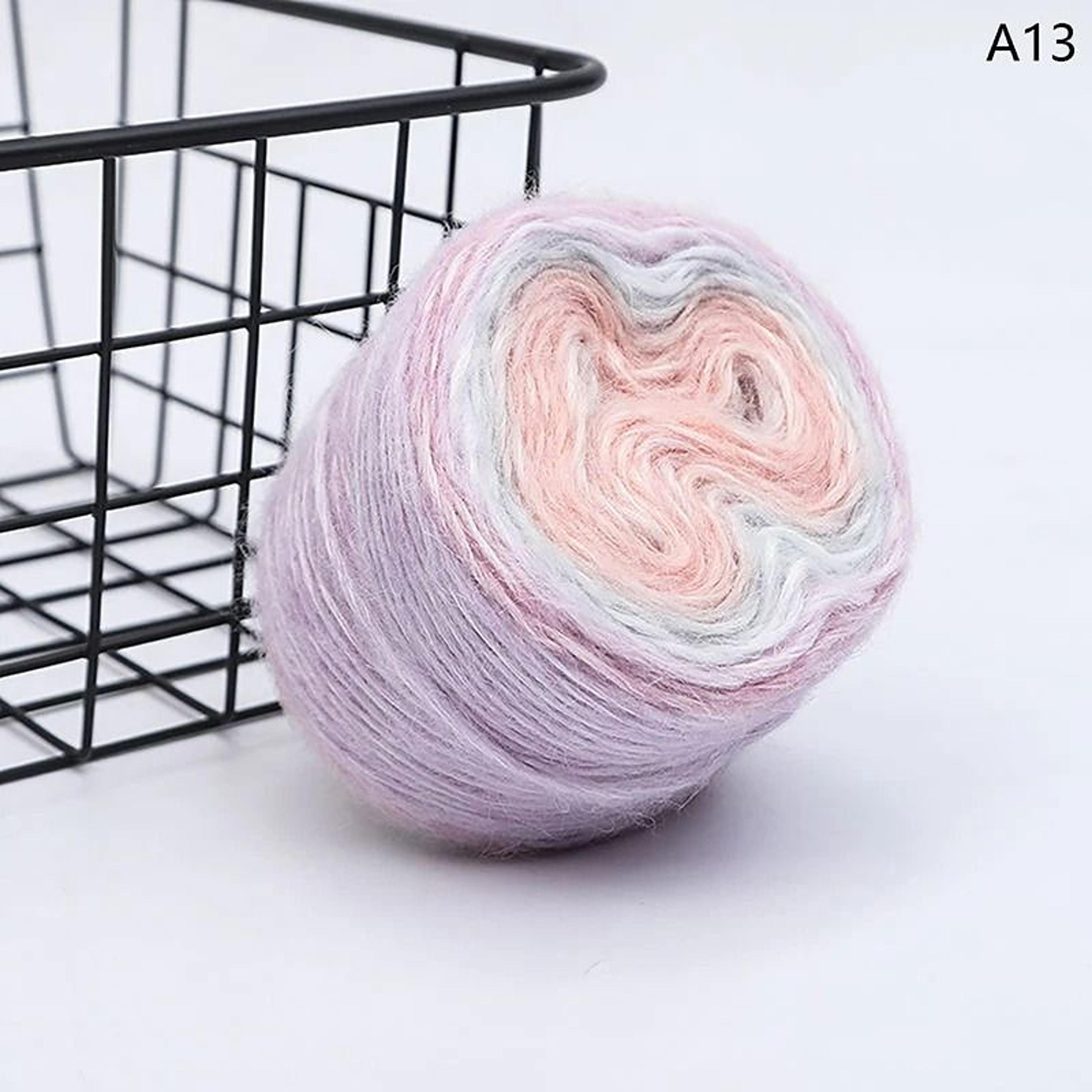 Rainbow Gradient Mohair Yarn For Crochet Sweaters  Jackets 17