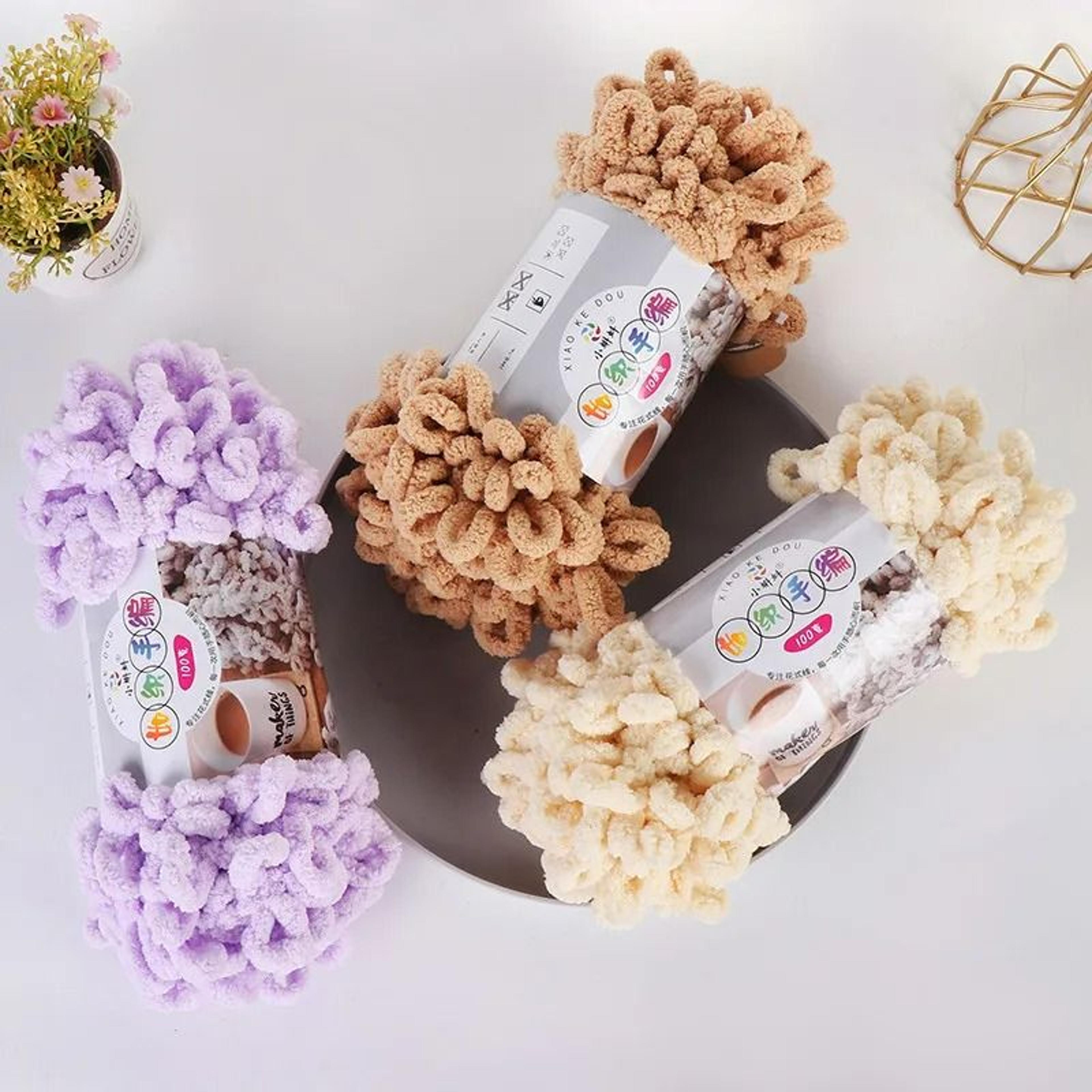 Chunky Loop Yarn For NoNeedle Hand Knitting Blankets  Pillows 4