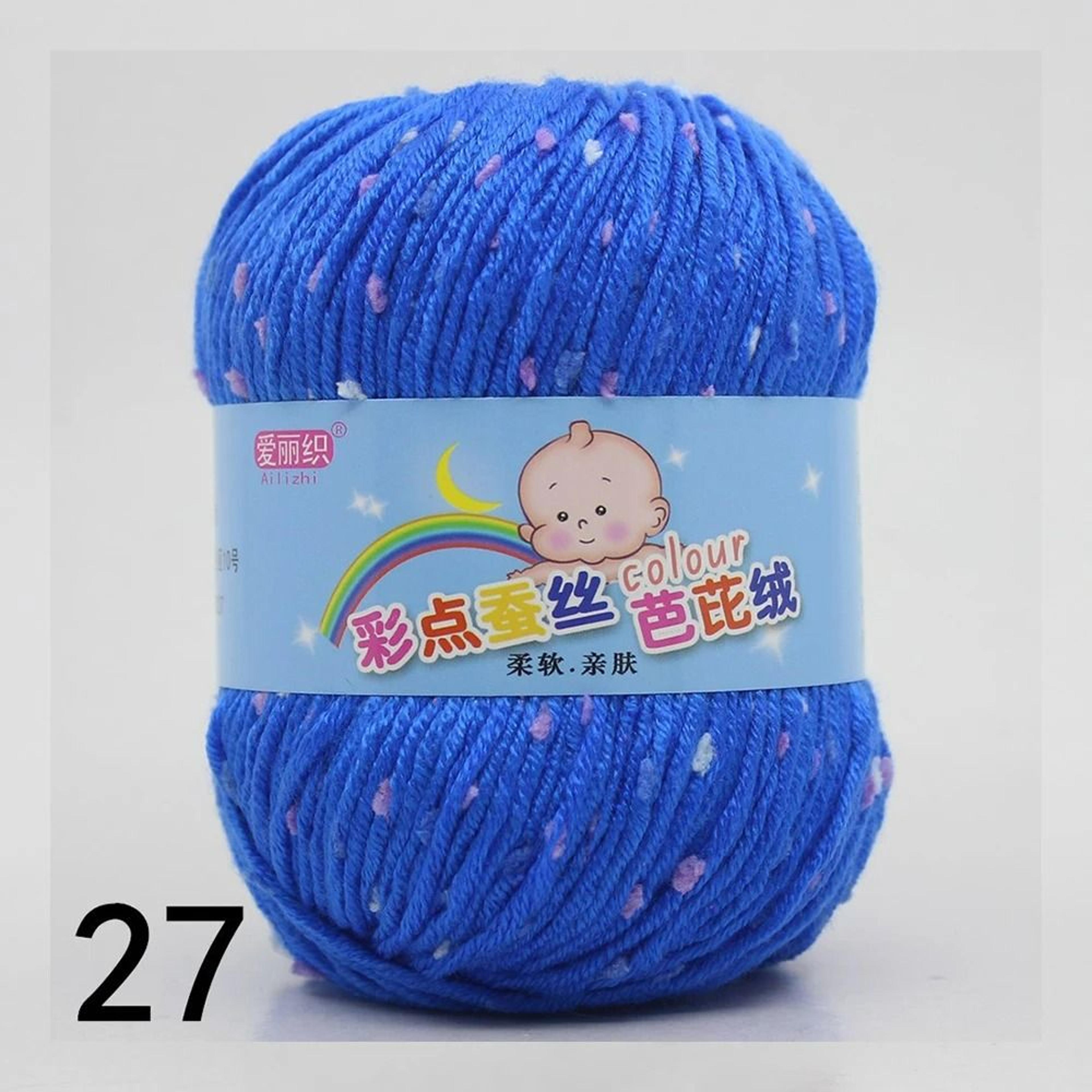 Colored Dot Silk Cashmere Cotton Yarn For Sweaters  Baby Crafts 11