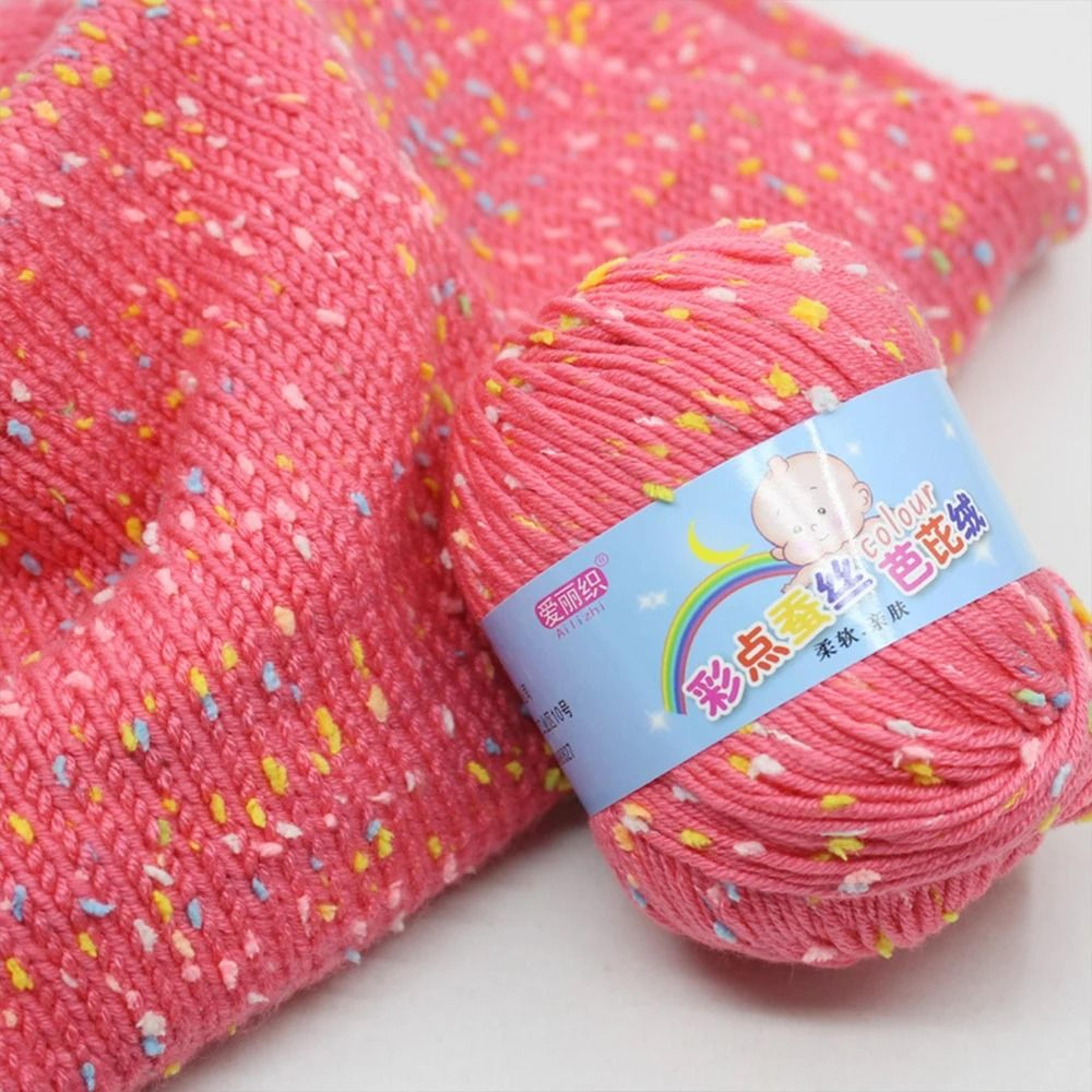 Colored Dot Silk Cashmere Cotton Yarn For Sweaters  Baby Crafts 2