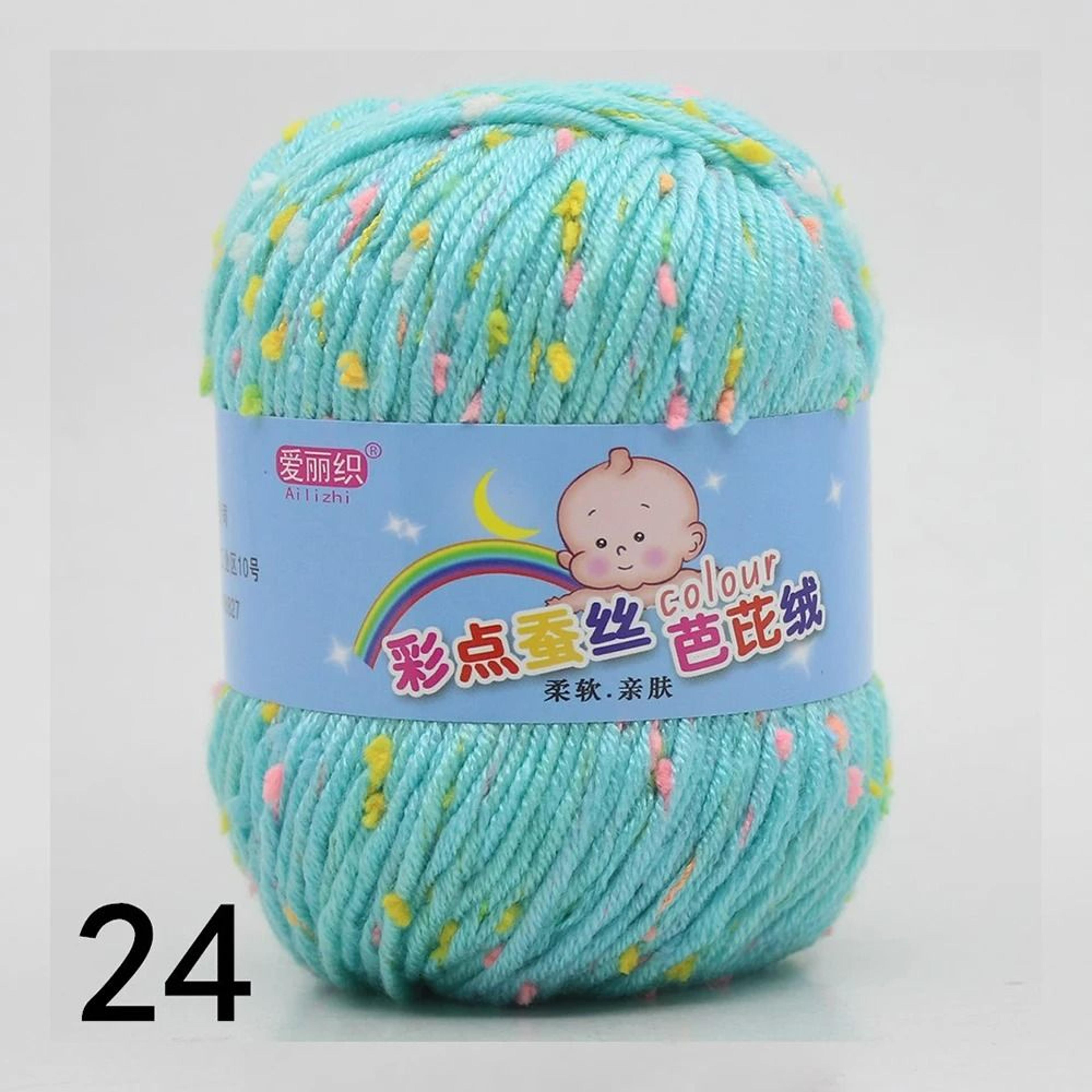 Colored Dot Silk Cashmere Cotton Yarn For Sweaters  Baby Crafts 17