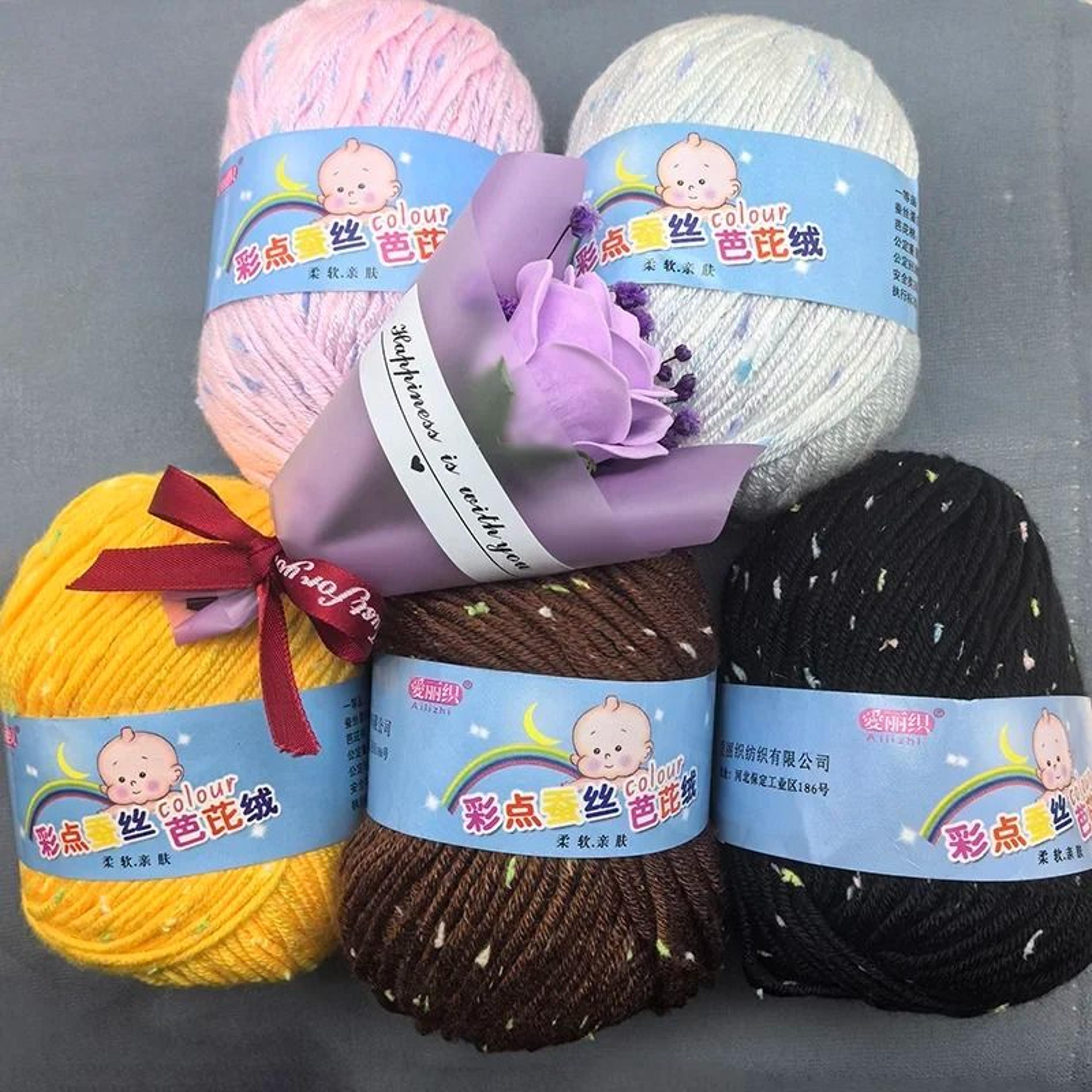 Fluffy Worsted Wool  CottonCashmere Yarn For Hand Knitting  Crochet 1