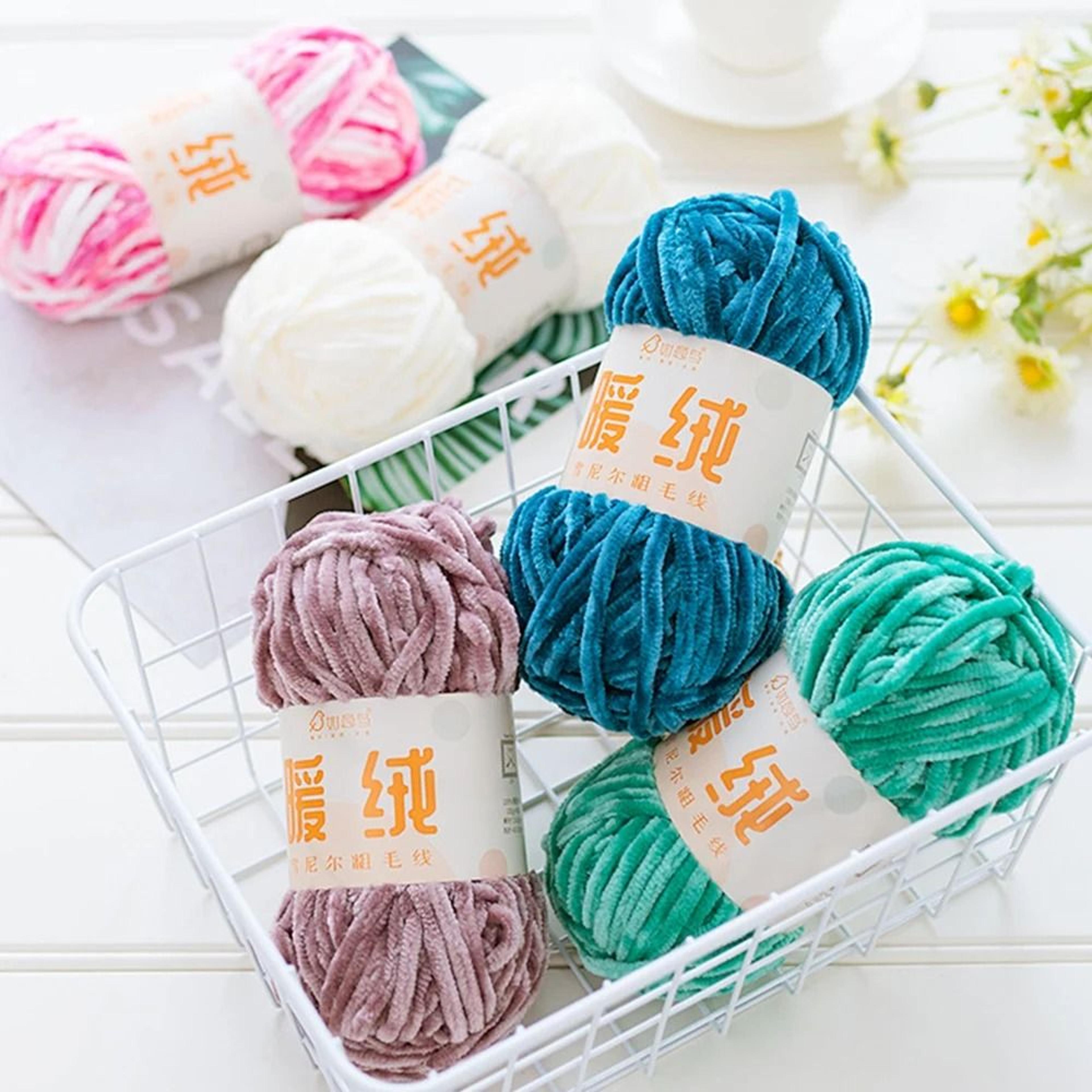 Plush Chenille Velvet Yarn For Blankets Scarves  DIY Crafts 1