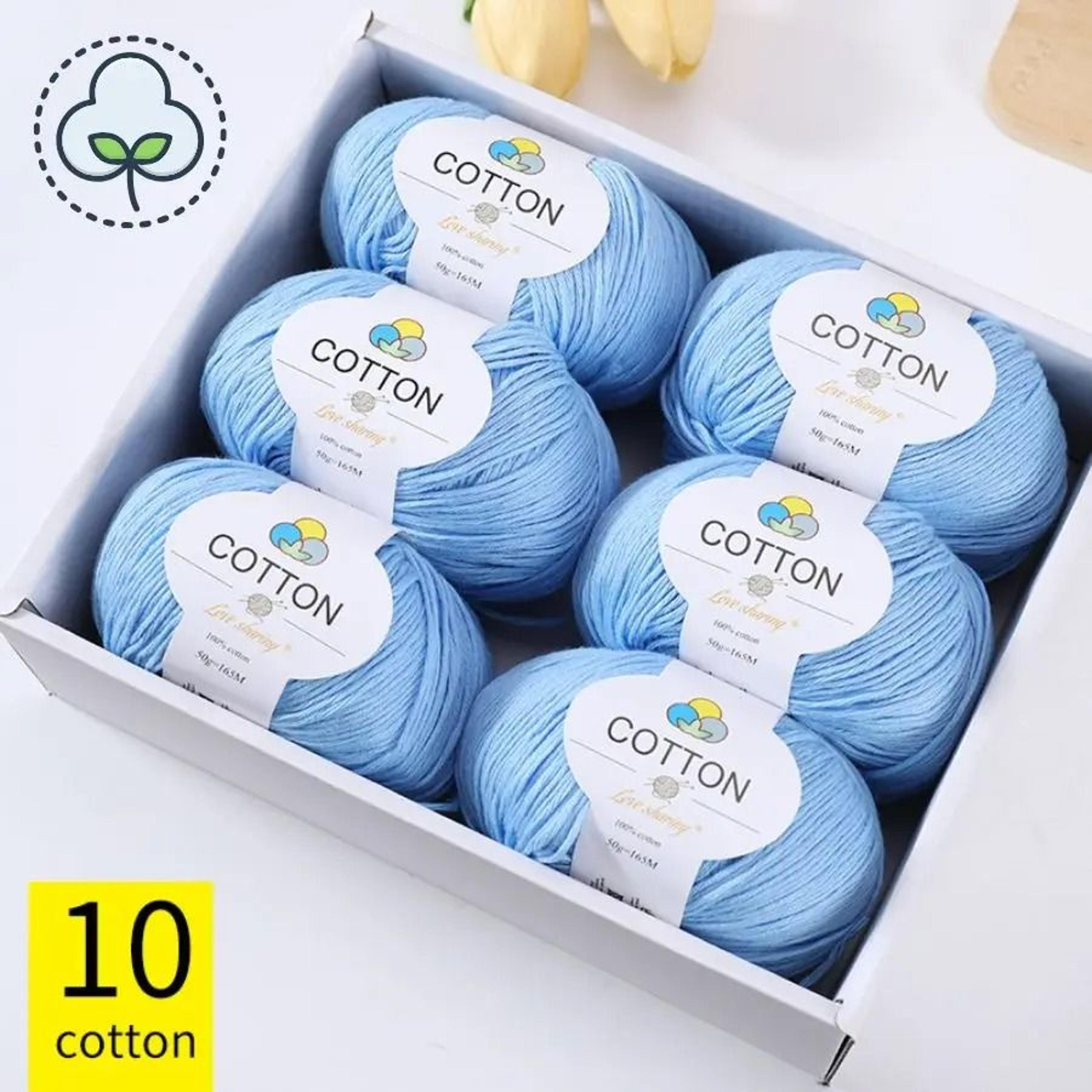 8Ply 100 Cotton Yarn 6Ball Pack For Scarves Sweaters  Coats 16