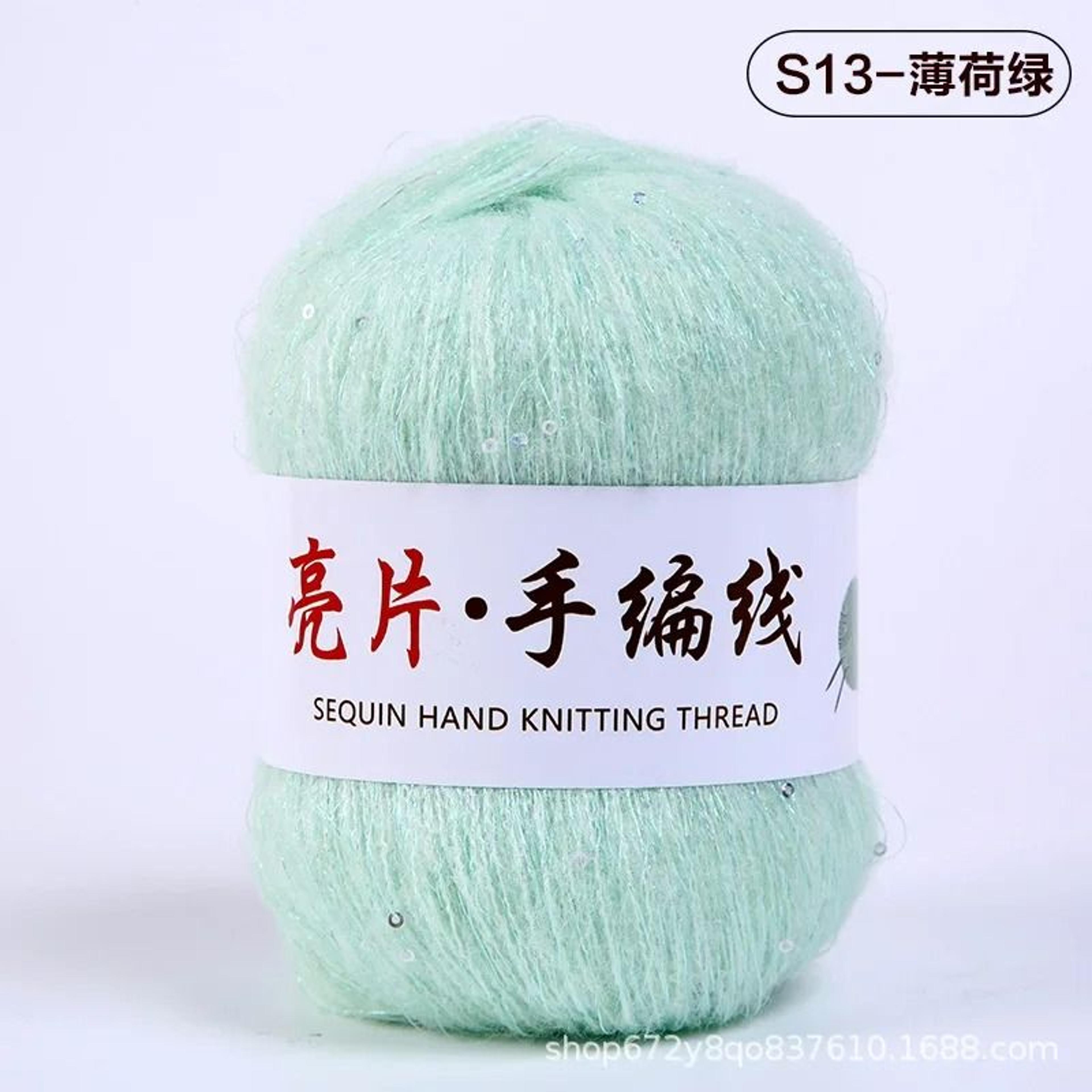 Plush Sequin Mohair Wool Yarn For Sweaters Blankets  DIY Dolls 19