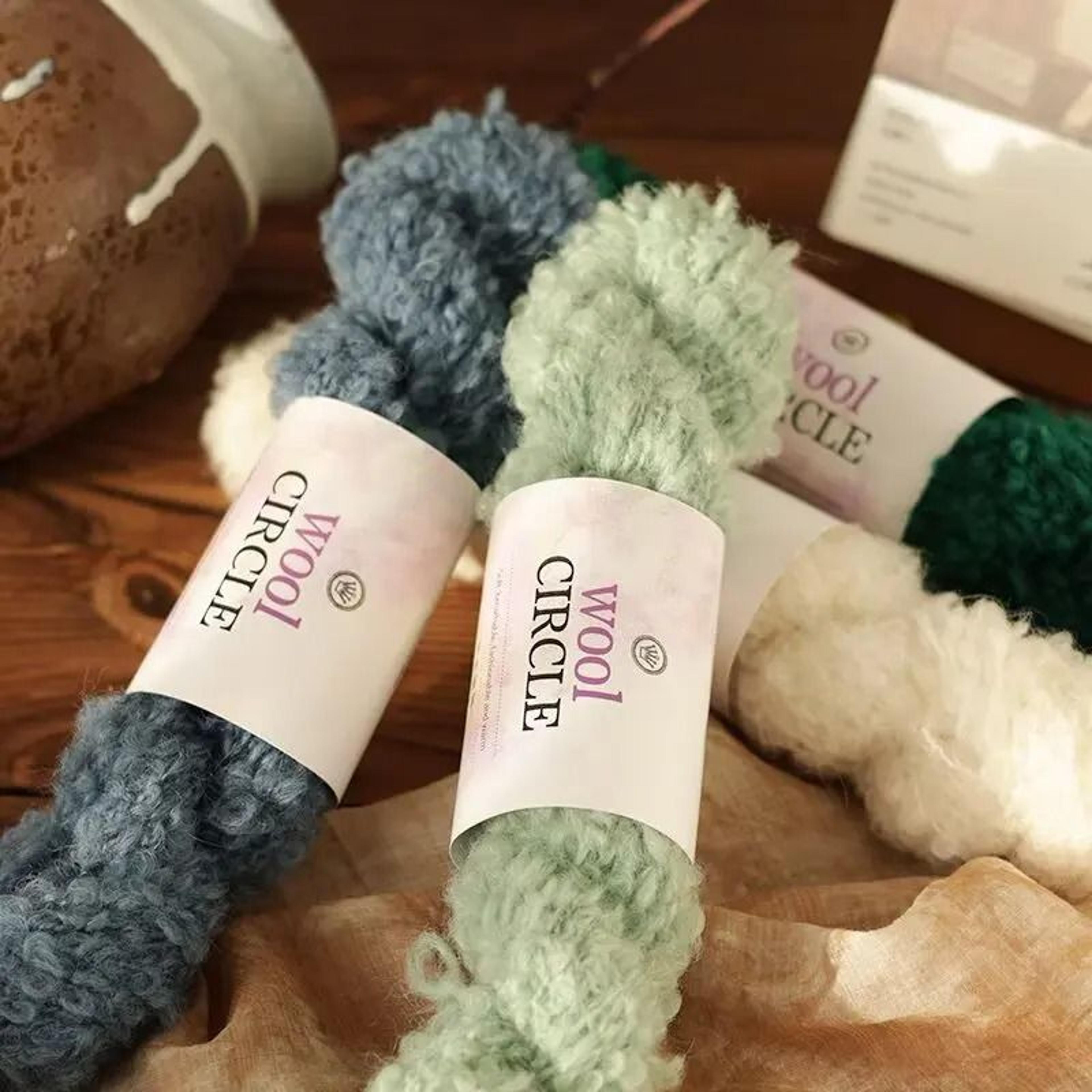 Morandi Fluffy Boucle Wool Yarn For Knitting Crochet  Textile Art 4