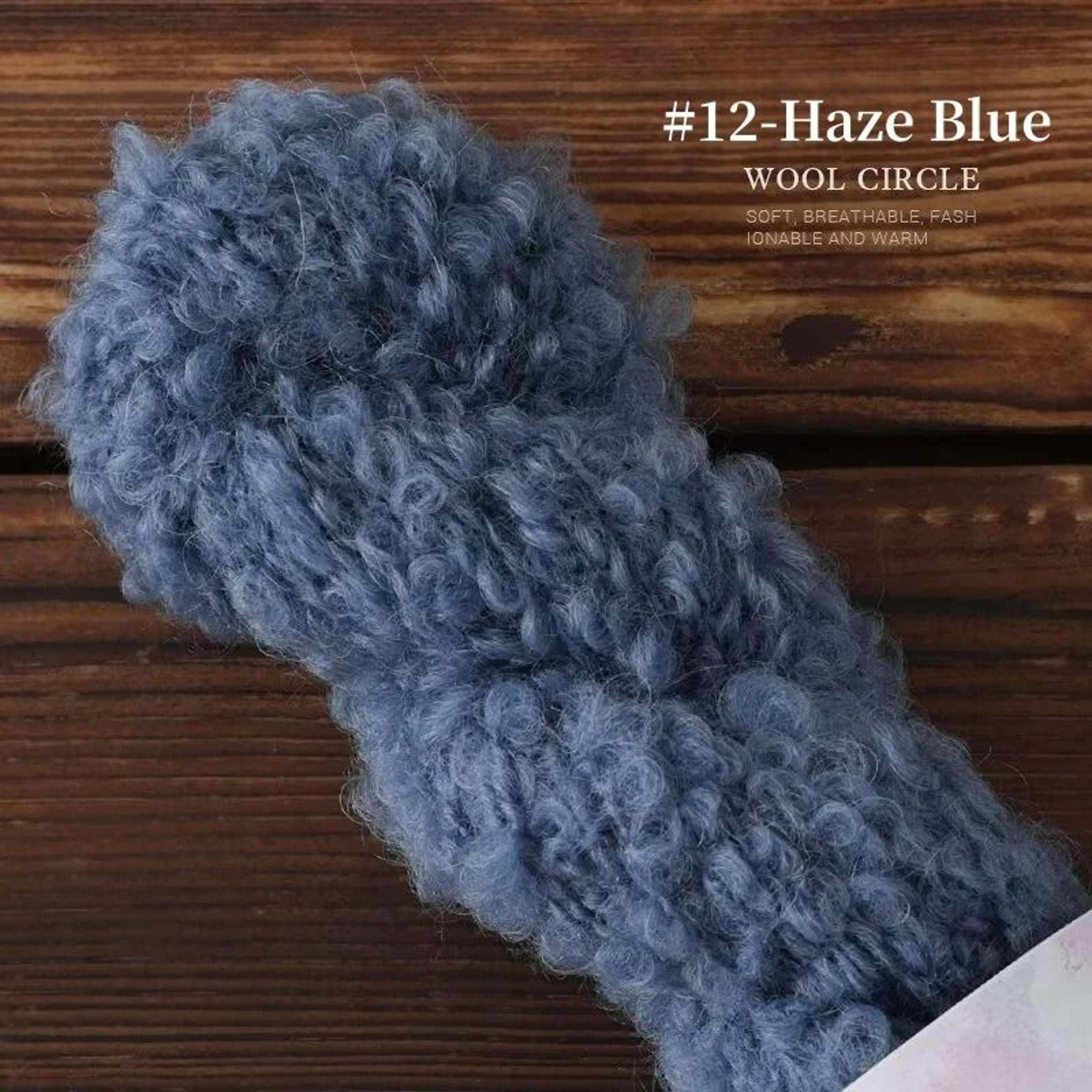 Morandi Fluffy Boucle Wool Yarn For Knitting Crochet  Textile Art 17