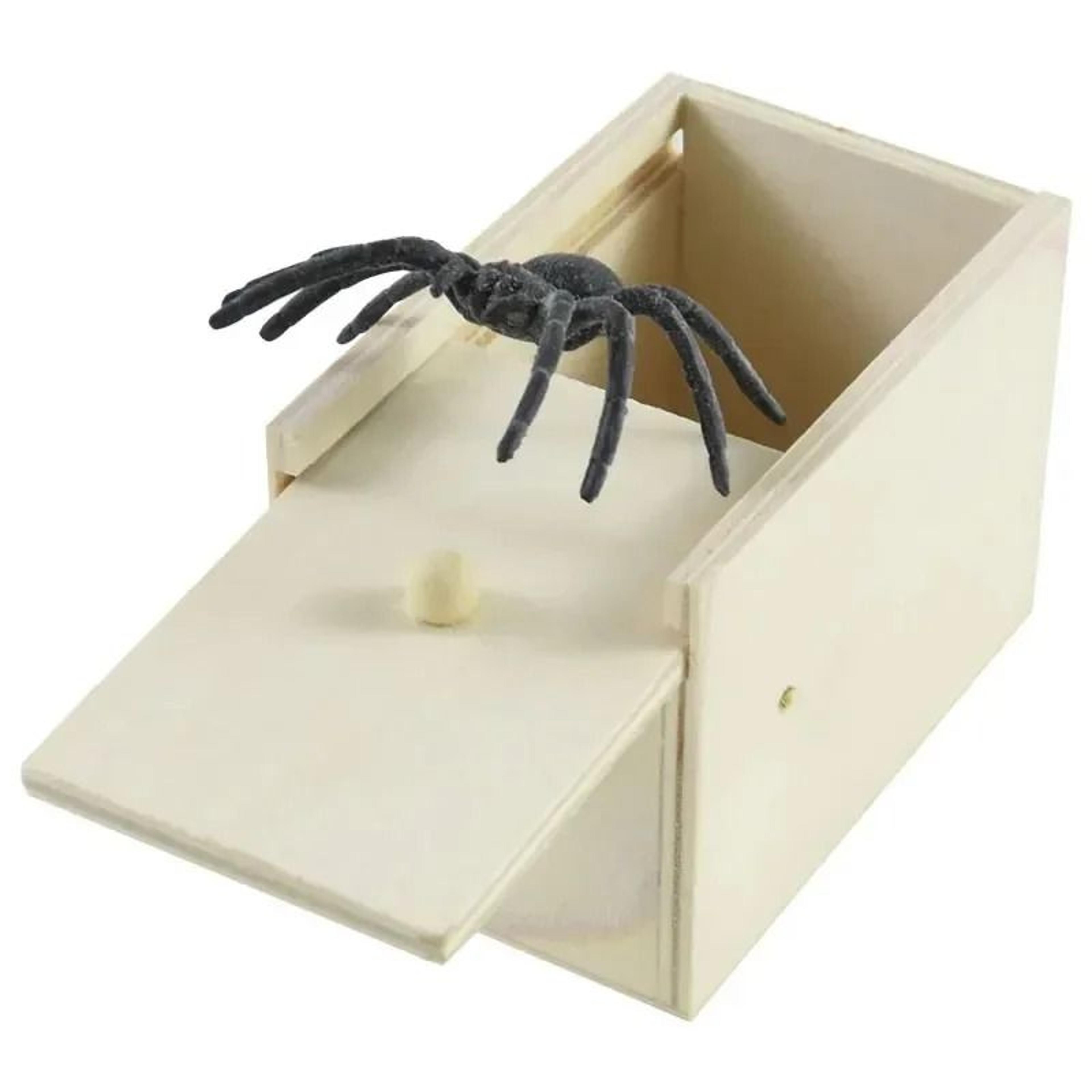 Realistic Spider In Wooden Prank Box For Halloween  Parties 1