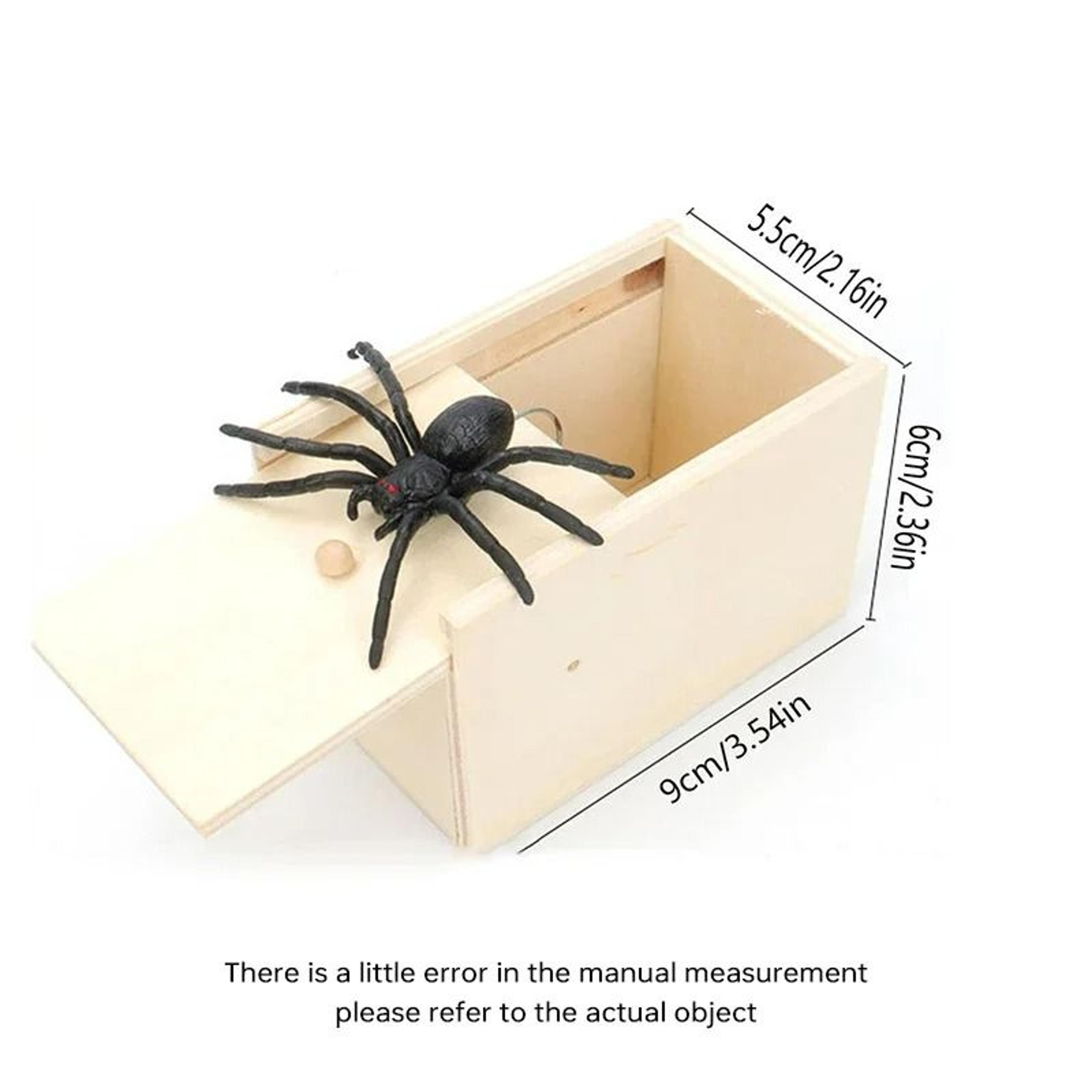 Realistic Spider In Wooden Prank Box For Halloween  Parties 3