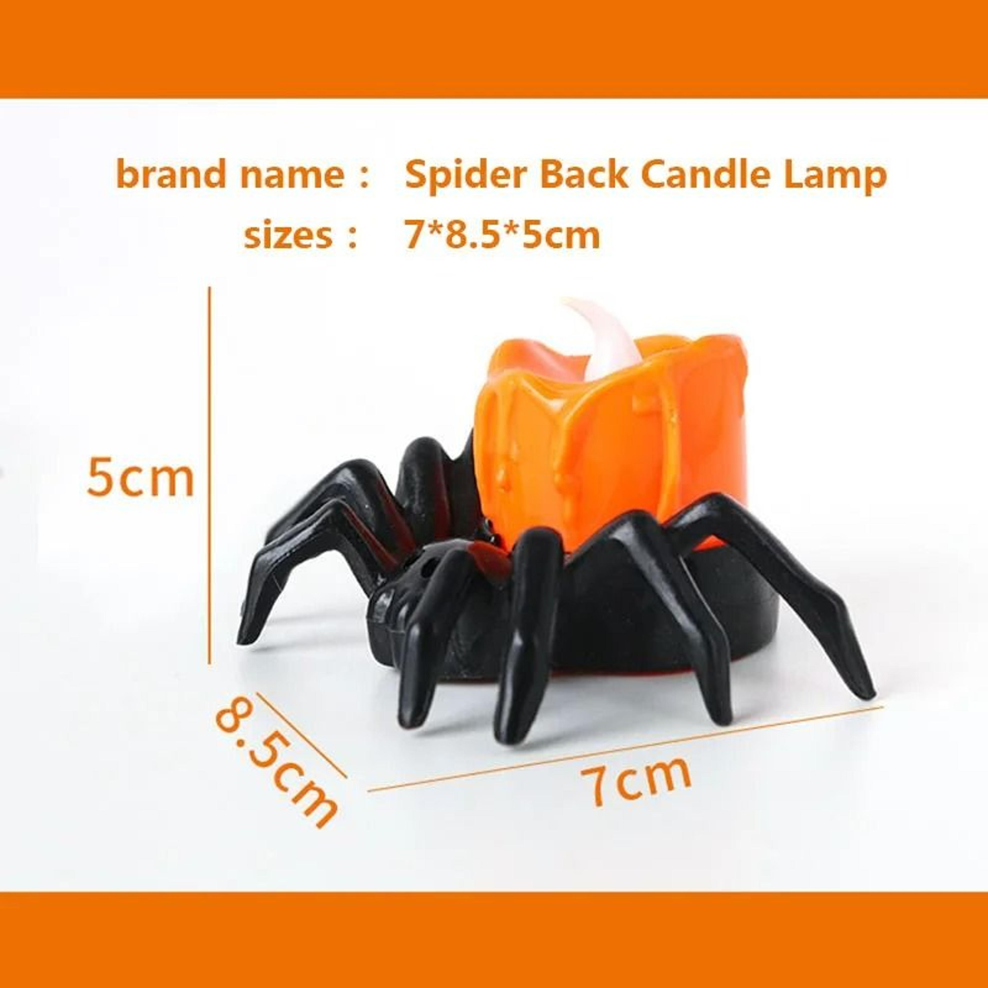 Halloween LED Candle Light With Plastic Spider  Pumpkin Motifs 2